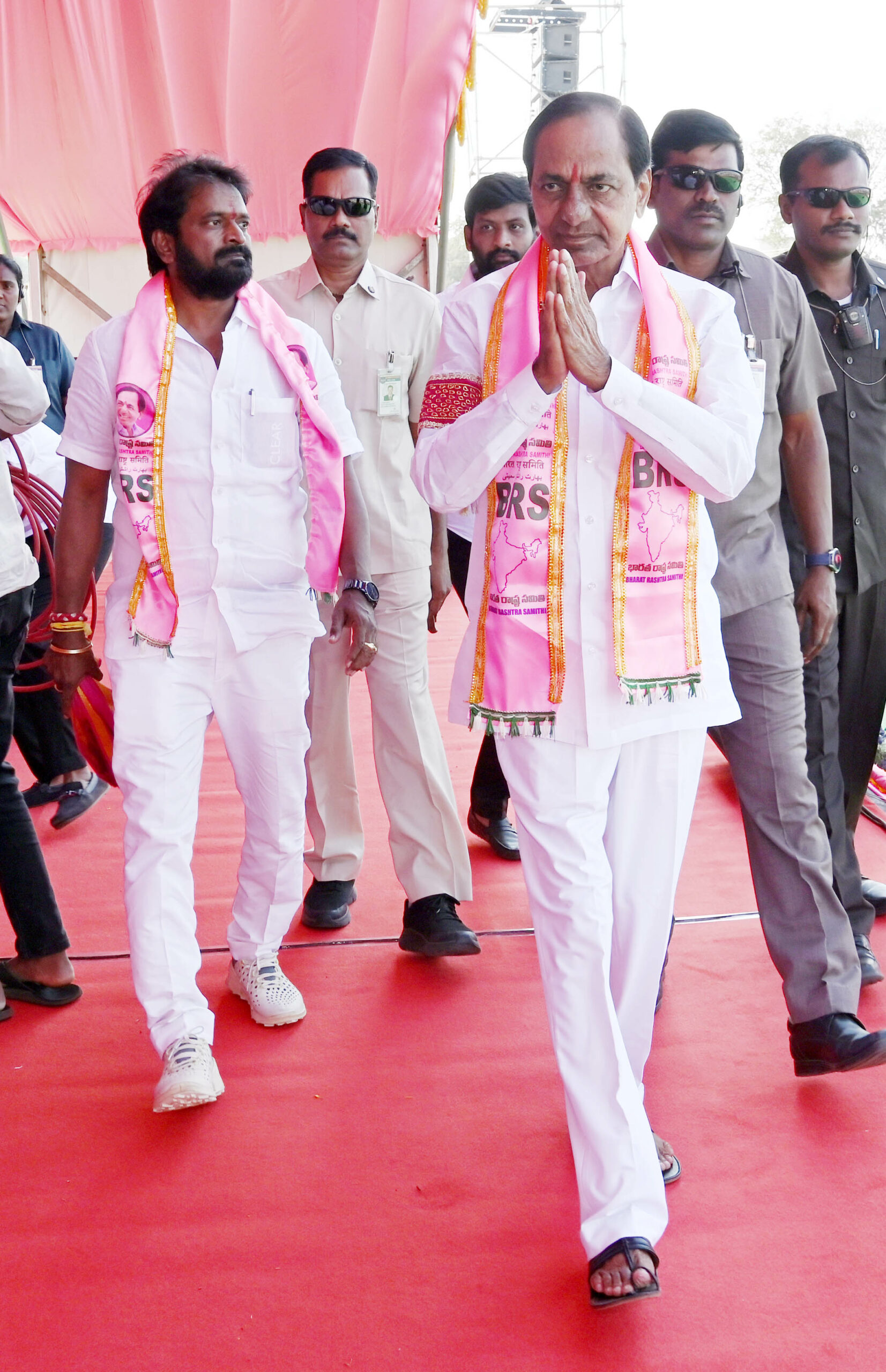 Brs Party President Kcr Participating In Praja Ashirvada Sabha At Acchampeta