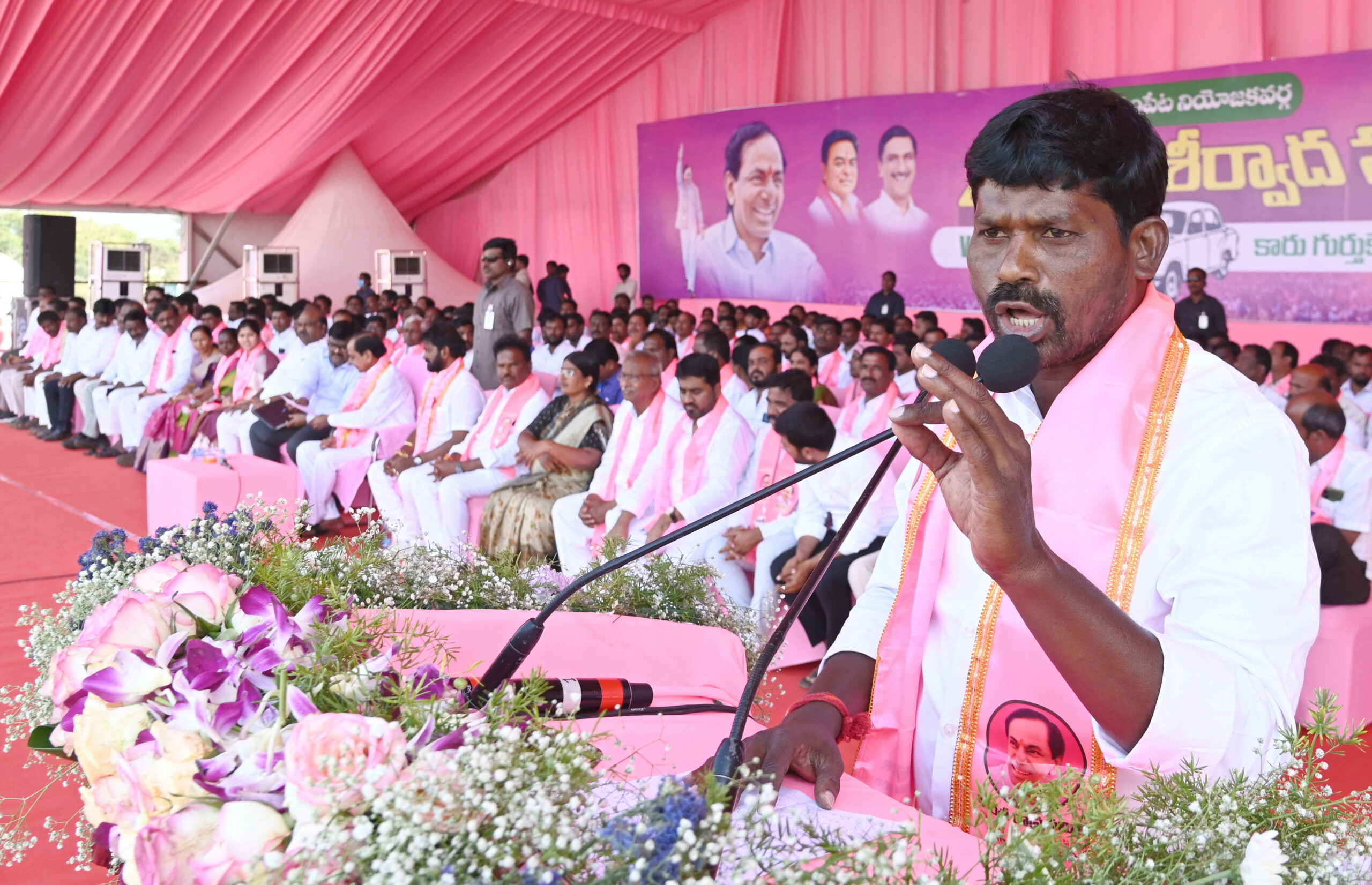 Brs Party President Kcr Participating In Praja Ashirvada Sabha At Acchampeta