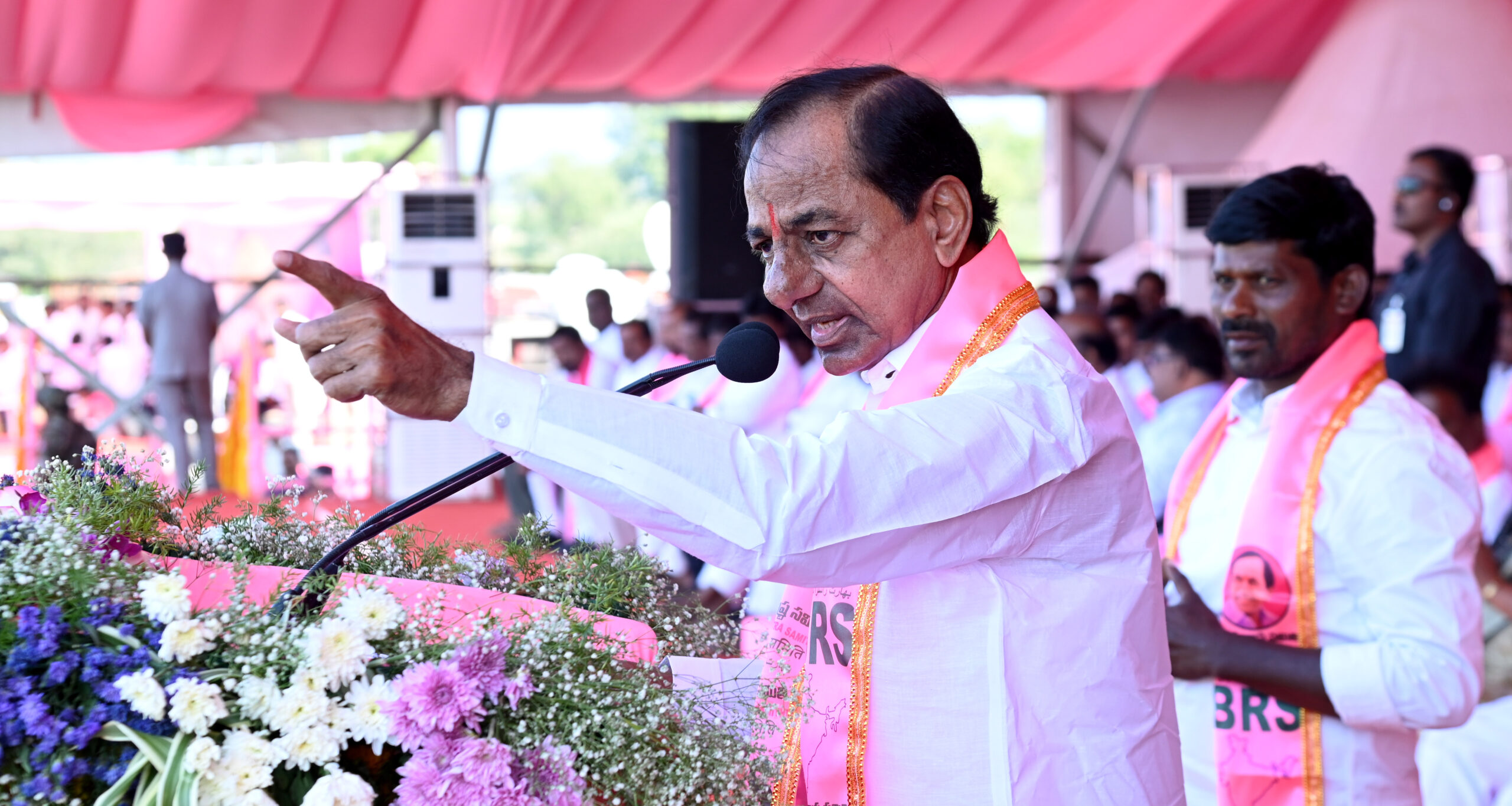 Brs Party President Kcr Participating In Praja Ashirvada Sabha At Acchampeta