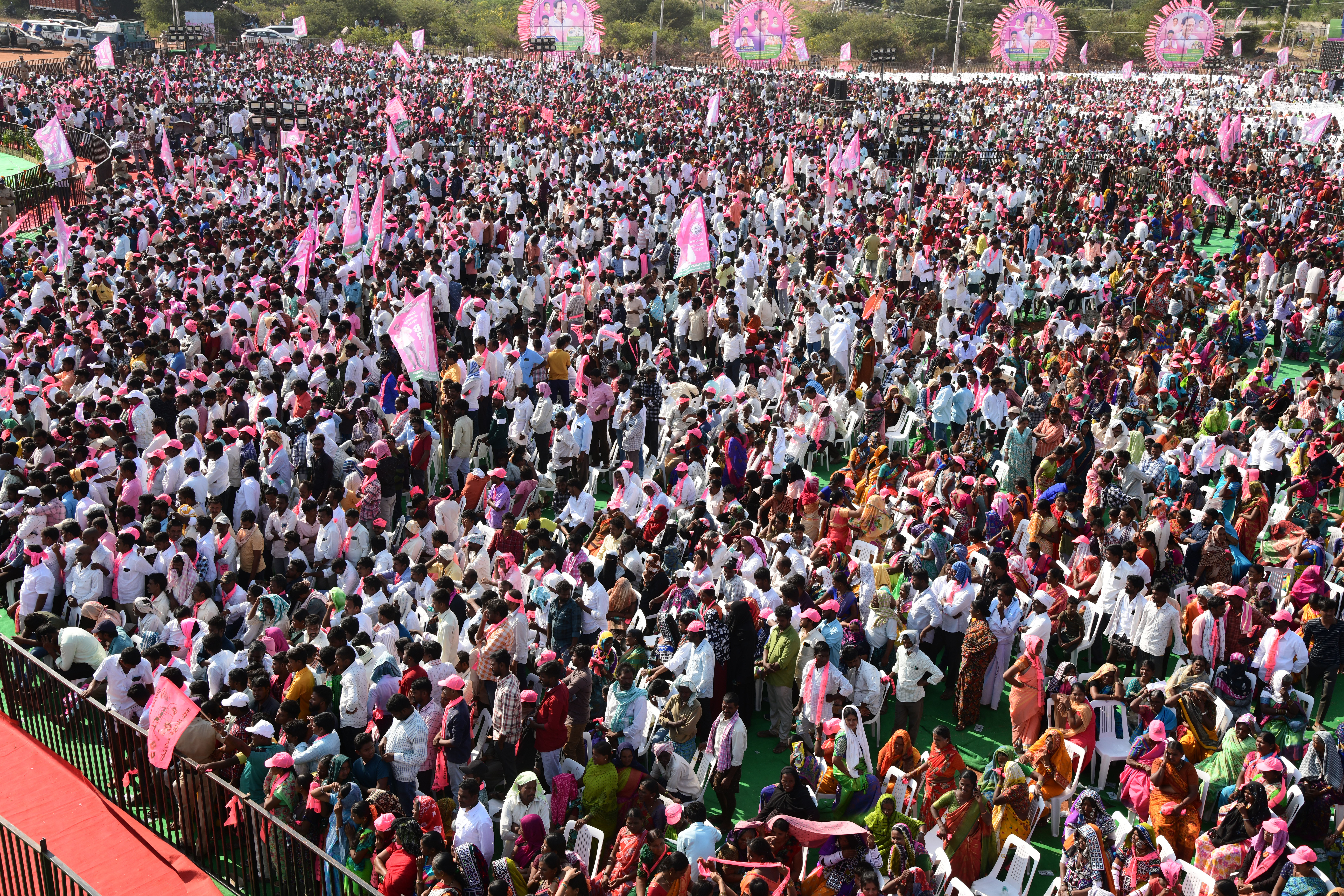 Brs Party President Kcr Participating In Praja Ashirvada Sabha At Acchampeta