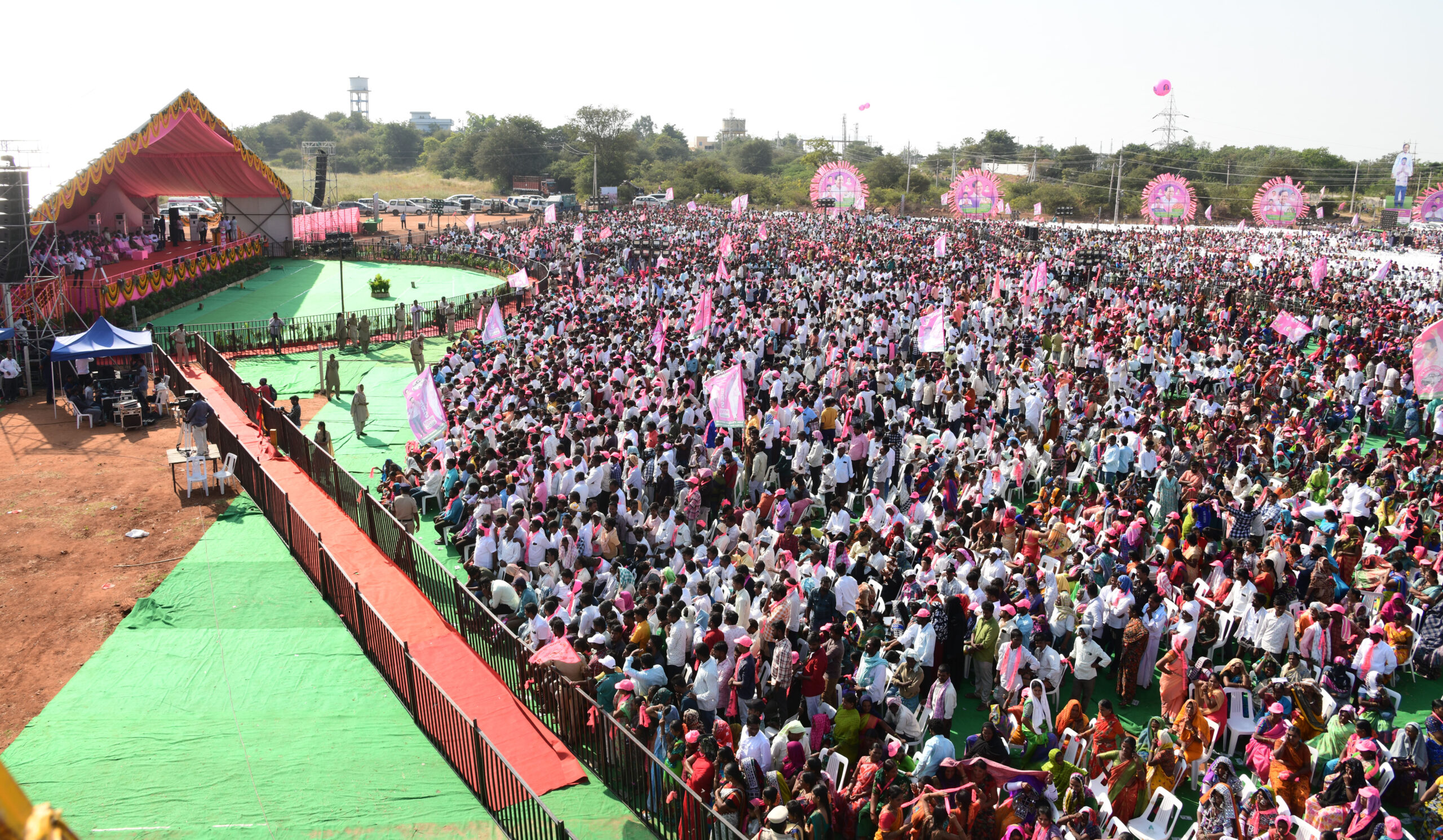 Brs Party President Kcr Participating In Praja Ashirvada Sabha At Acchampeta
