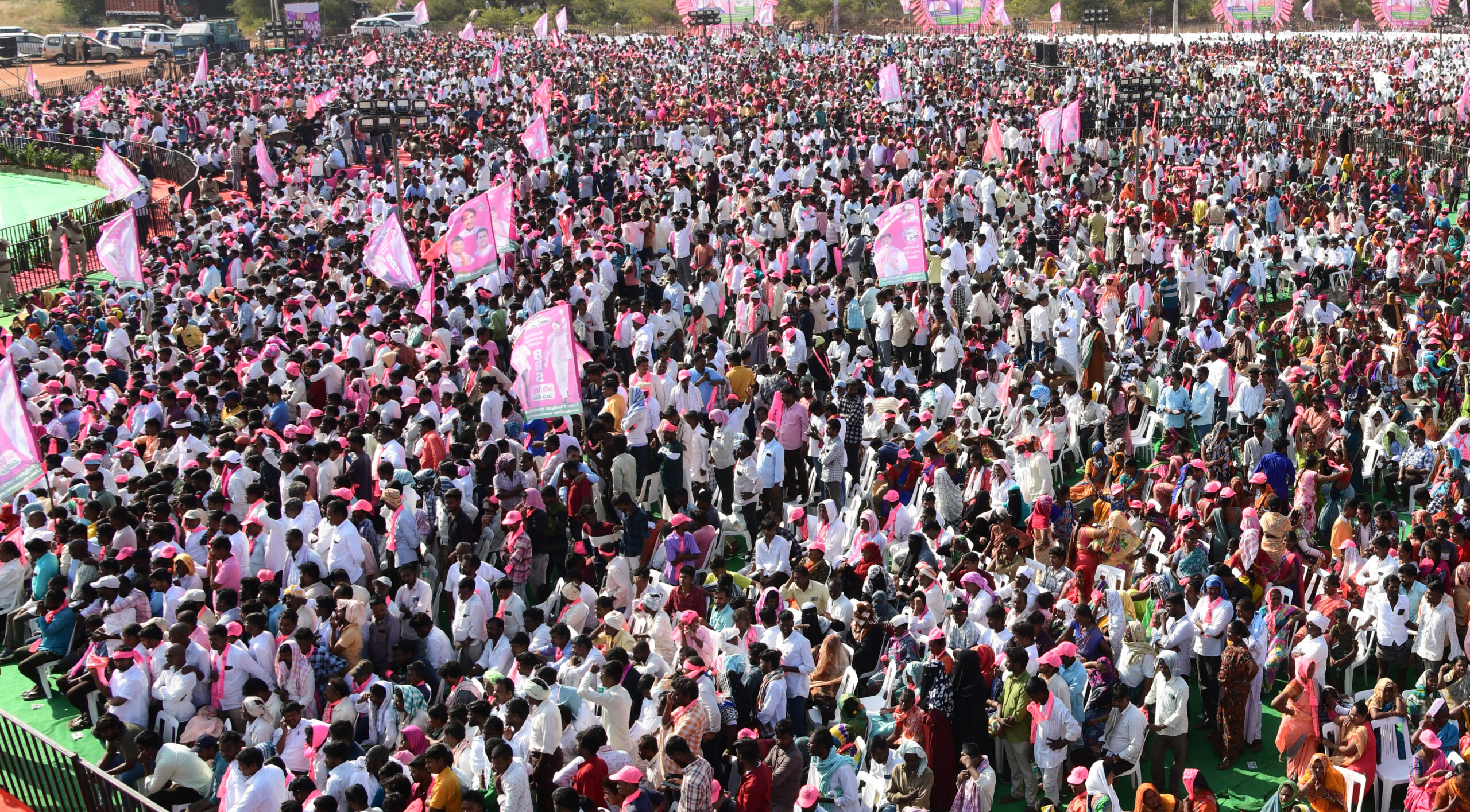 Brs Party President Kcr Participating In Praja Ashirvada Sabha At Acchampeta