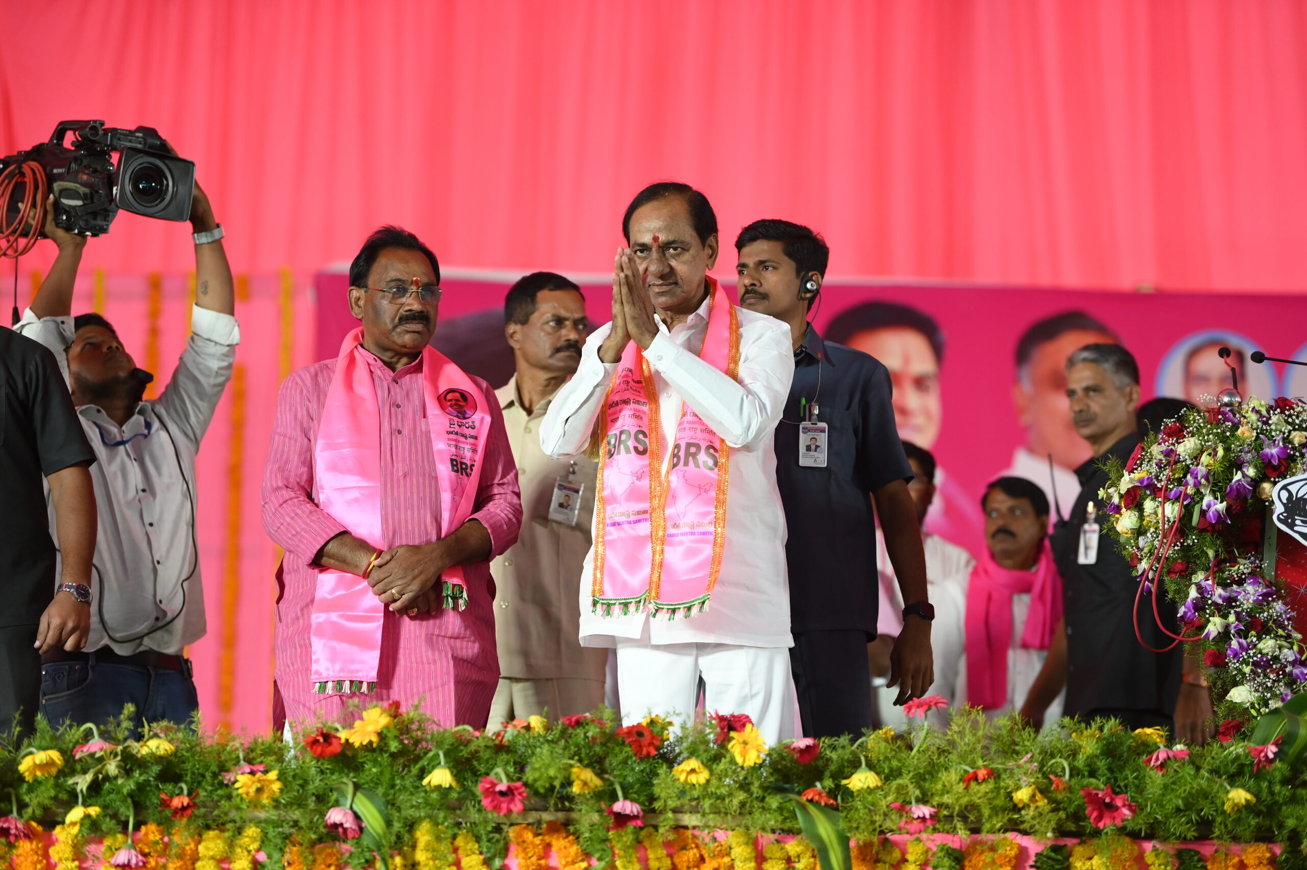 Brs Party President Kcr Participating In Praja Ashirvada Sabha At Munugode