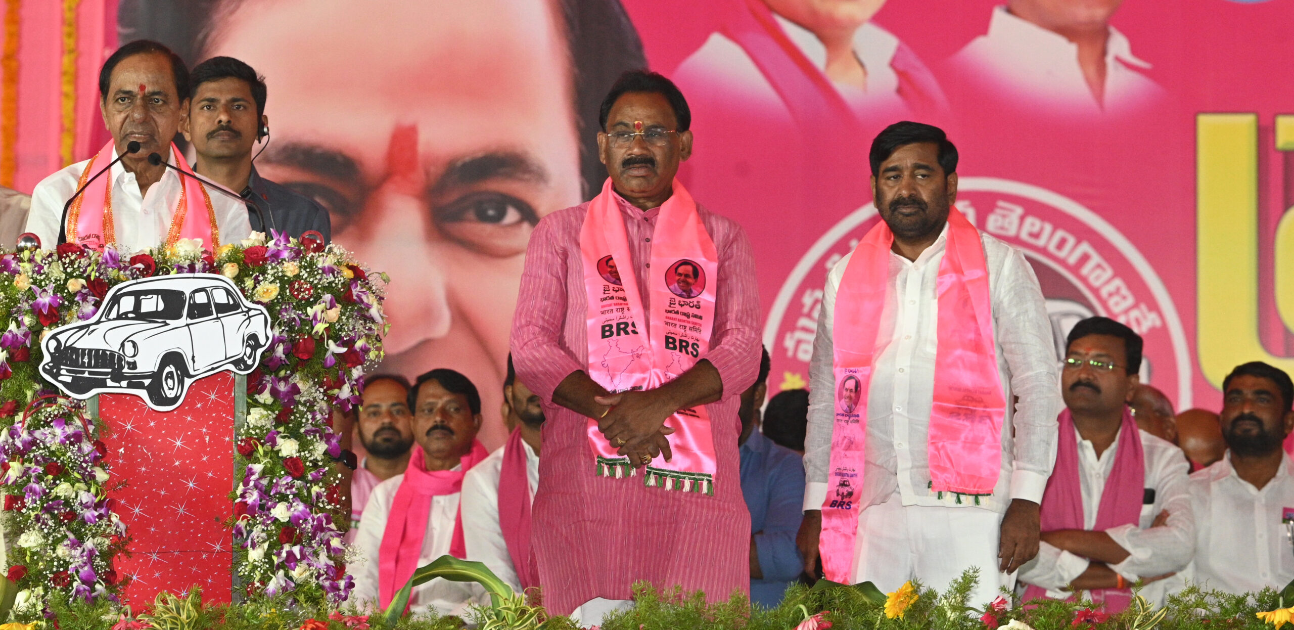 Brs Party President Kcr Participating In Praja Ashirvada Sabha At Munugode