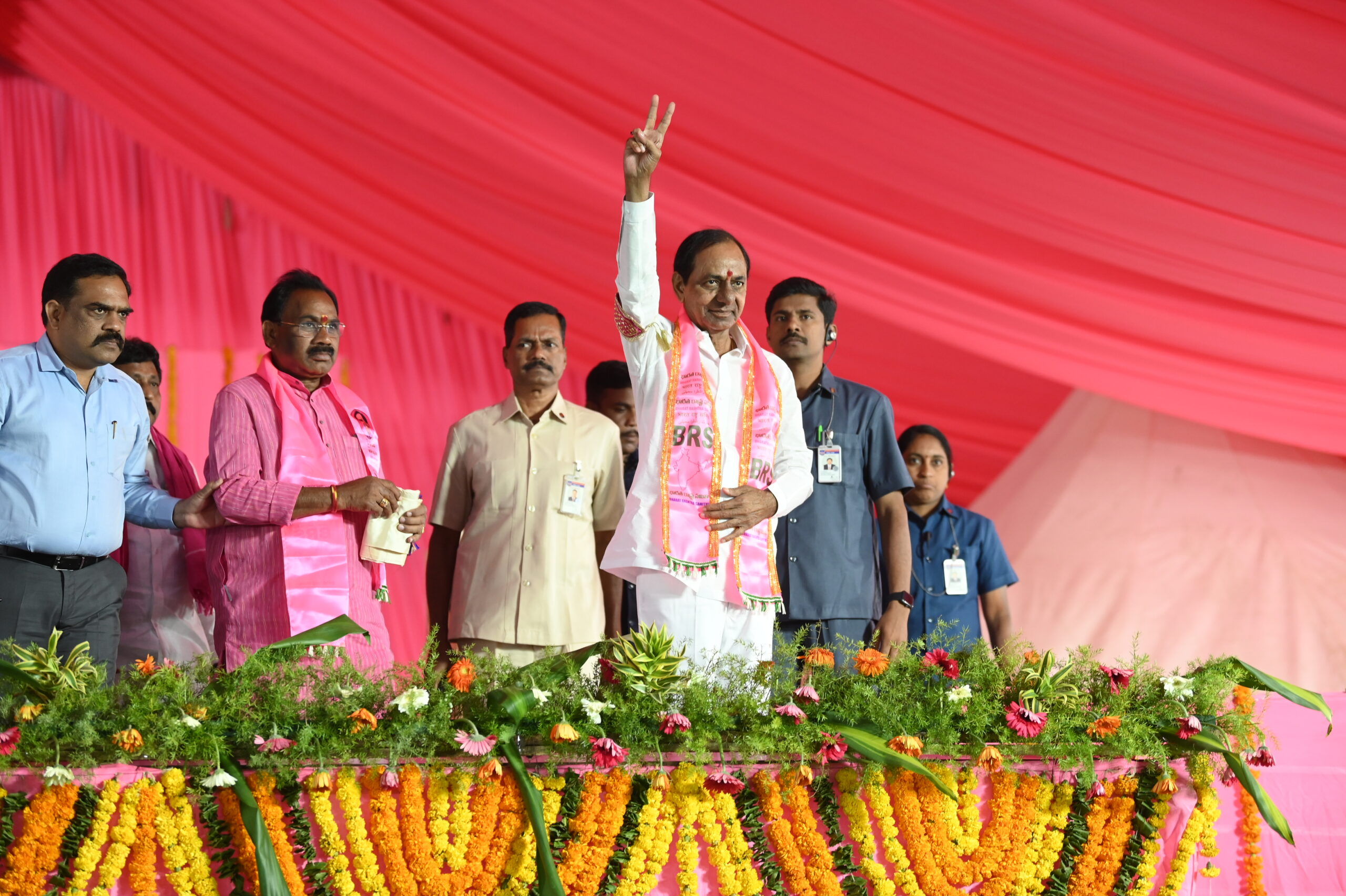 Brs Party President Kcr Participating In Praja Ashirvada Sabha At Munugode