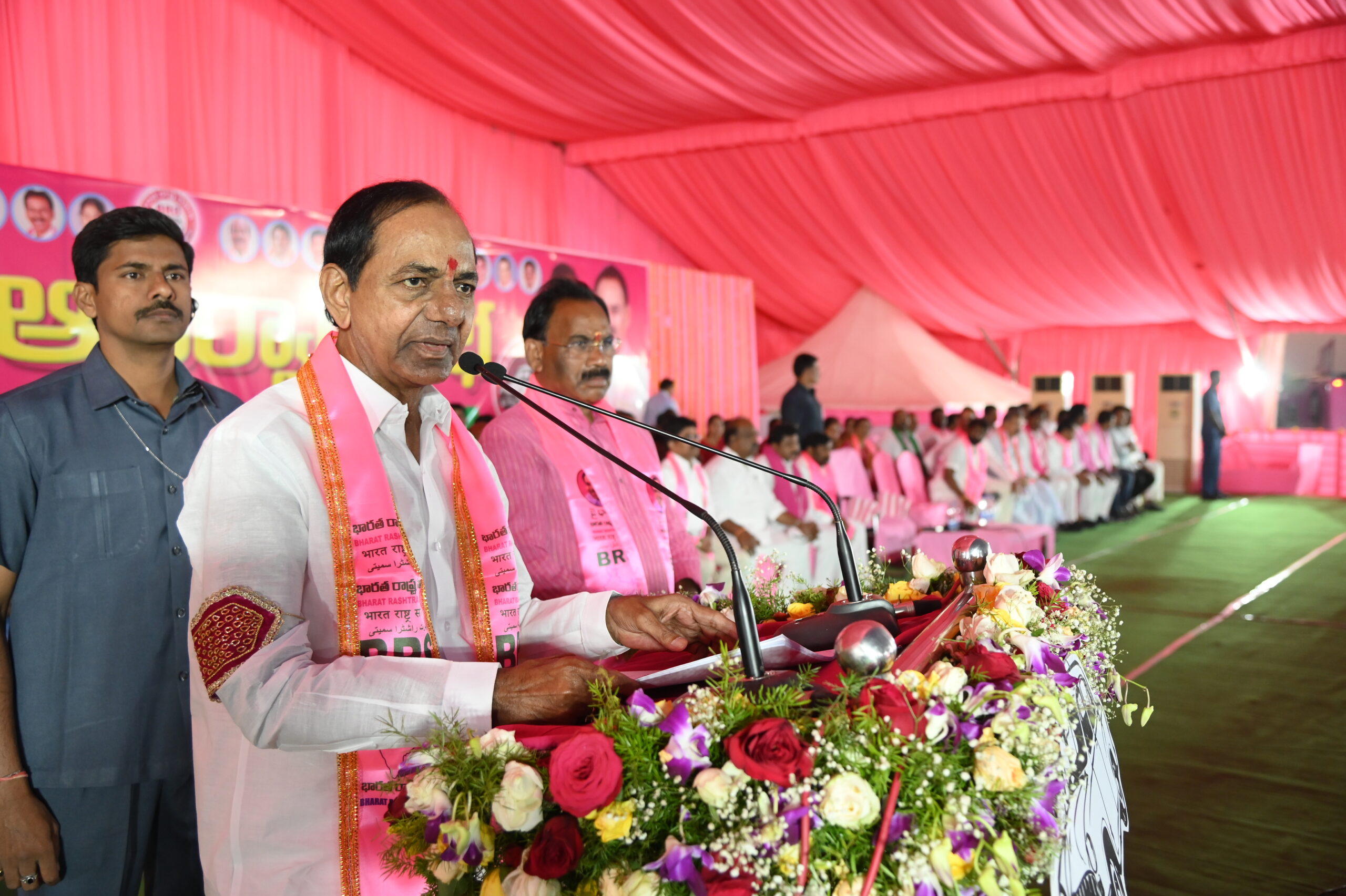 Brs Party President Kcr Participating In Praja Ashirvada Sabha At Munugode