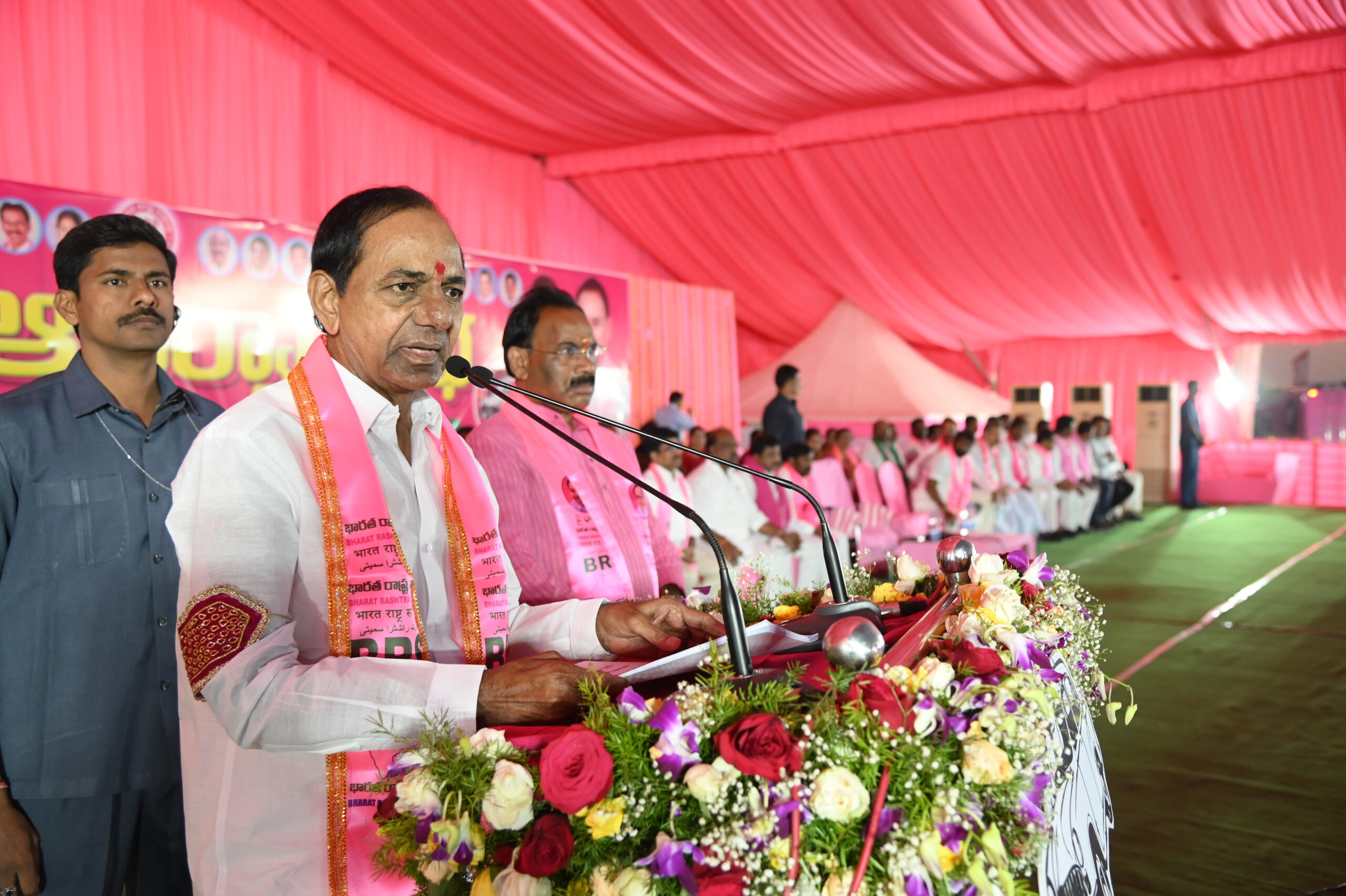 Brs Party President Kcr Participating In Praja Ashirvada Sabha At Munugode