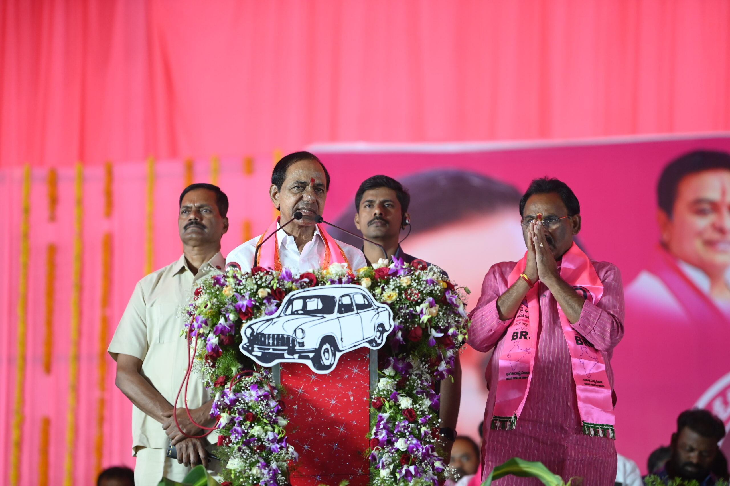 Brs Party President Kcr Participating In Praja Ashirvada Sabha At Munugode