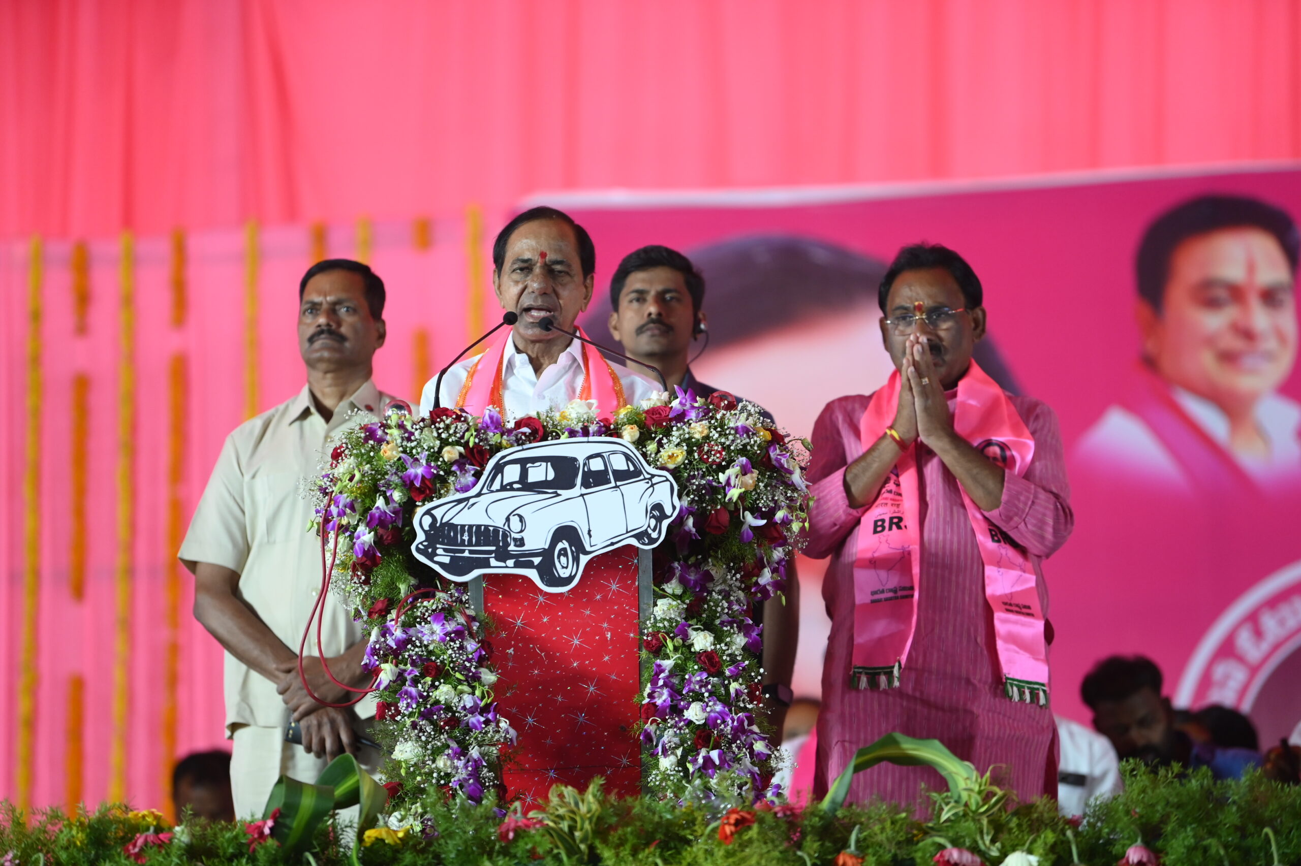 Brs Party President Kcr Participating In Praja Ashirvada Sabha At Munugode