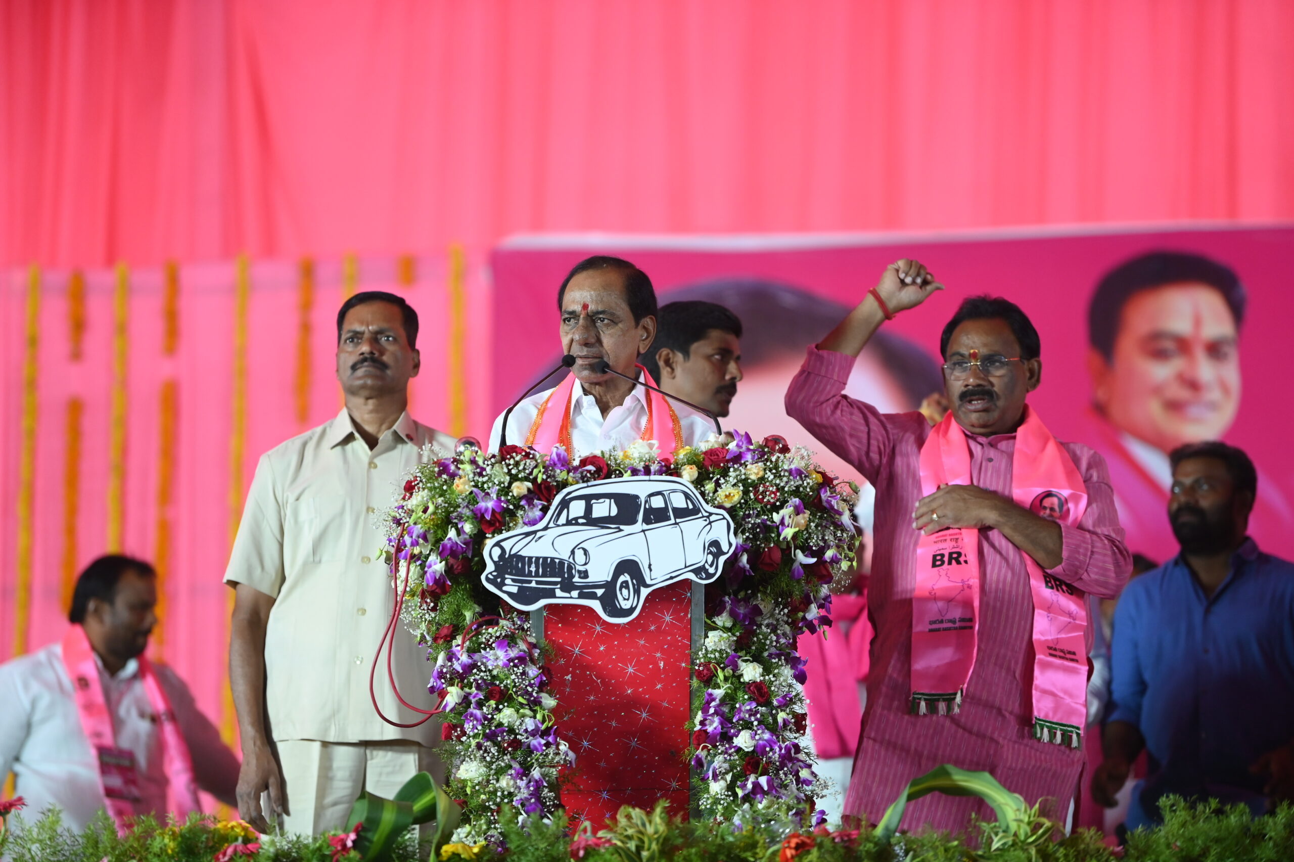 Brs Party President Kcr Participating In Praja Ashirvada Sabha At Munugode