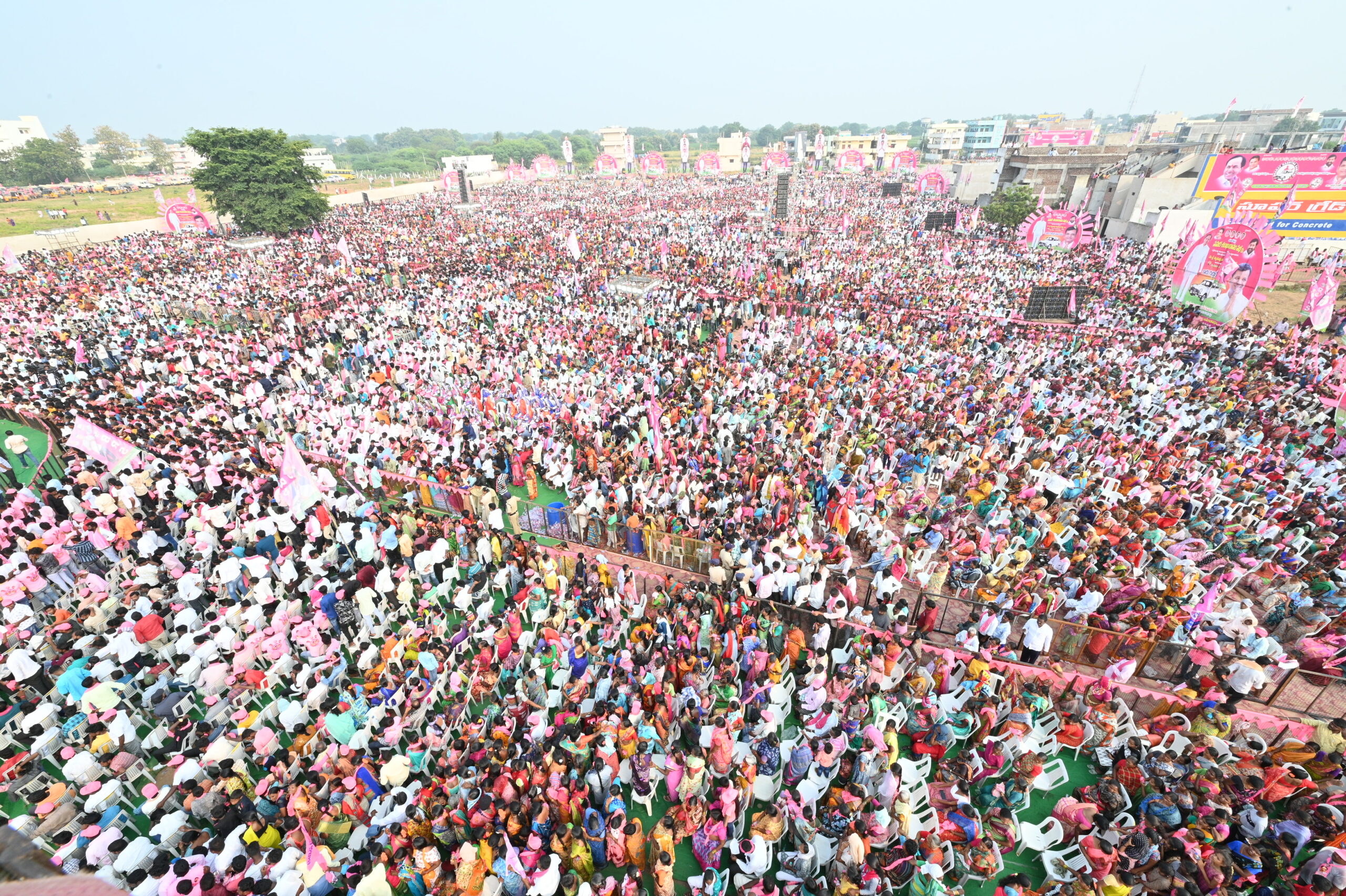 Brs Party President Kcr Participating In Praja Ashirvada Sabha At Thungathurthy