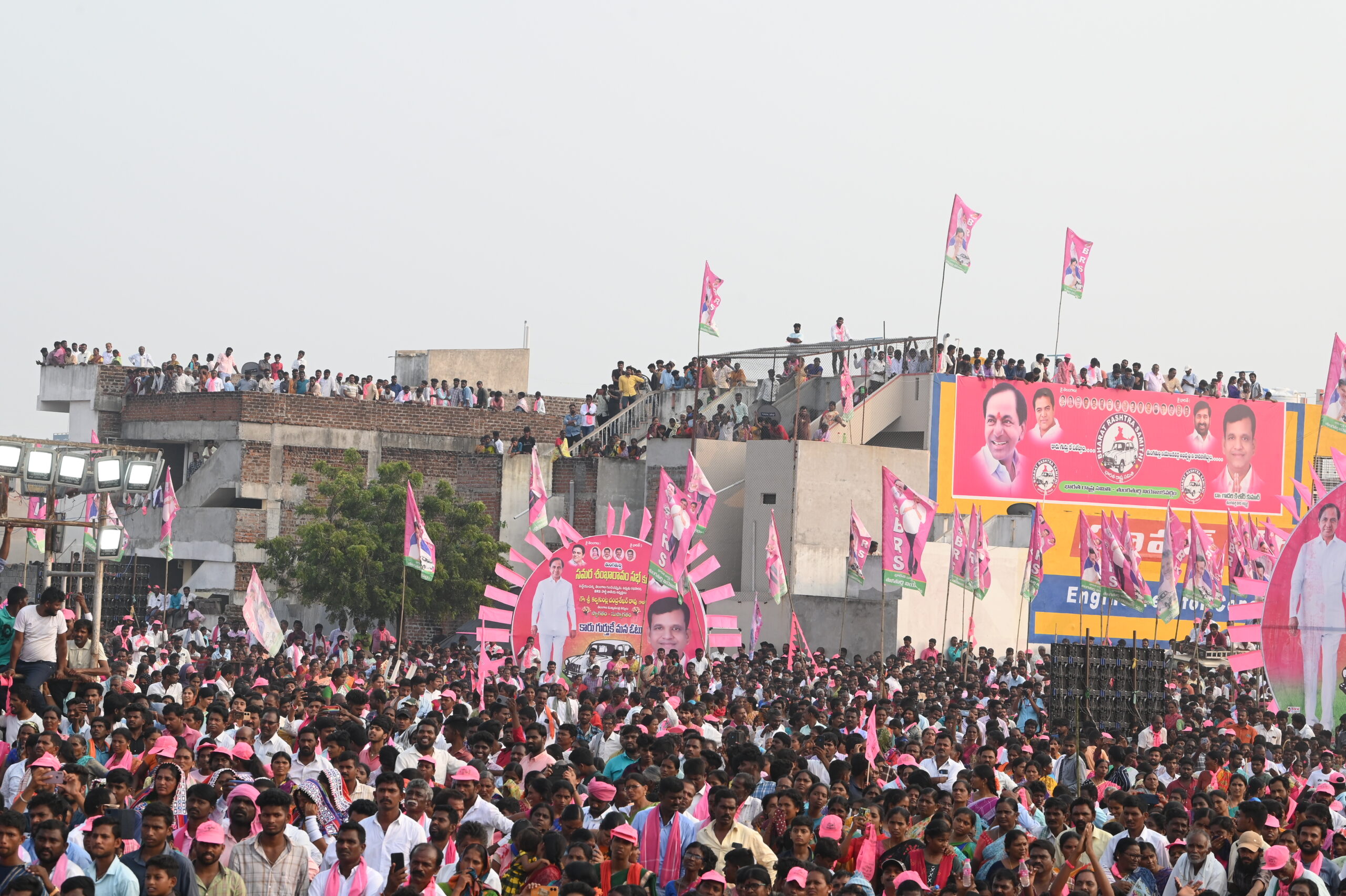 Brs Party President Kcr Participating In Praja Ashirvada Sabha At Thungathurthy