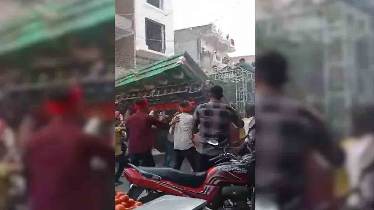 Watch: డ్యాన్స్‌ చేస్తున్న గుంపుపై పడిన భారీ మ్యూజిక్‌ సిస్టమ్‌.. పలువురికి గాయాలు