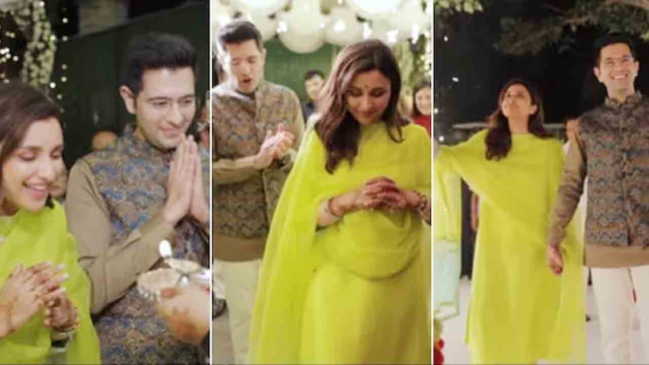 Parineeti-Raghav Chadha | అత్తారింట్లో పరిణీతికి ఘన స్వాగతం.. కొత్తకోడల్ని సర్‌ప్రైజ్‌ చేసిన చద్దా కుటుంబం..Video