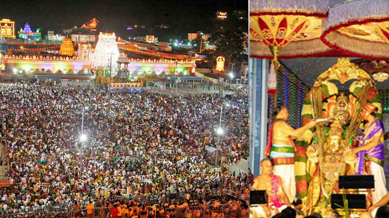 TTD | తిరుమలకు పోటెత్తిన భక్తజనం.. కోలాహాలంగా శ్రీవారి గరుడ వాహన సేవ..!