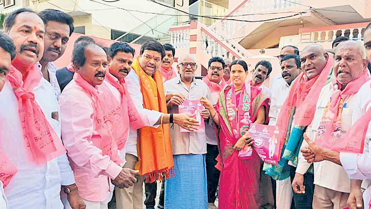 ఇంటింటికి తిరుగుతూ.. పథకాలు వివరిస్తూ..