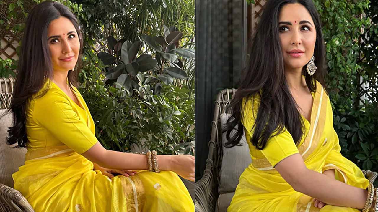 Katrina Kaif: ఎల్లో సారీలో క్యూటీ లుక్ ఇచ్చిన క‌త్రినా కైఫ్‌