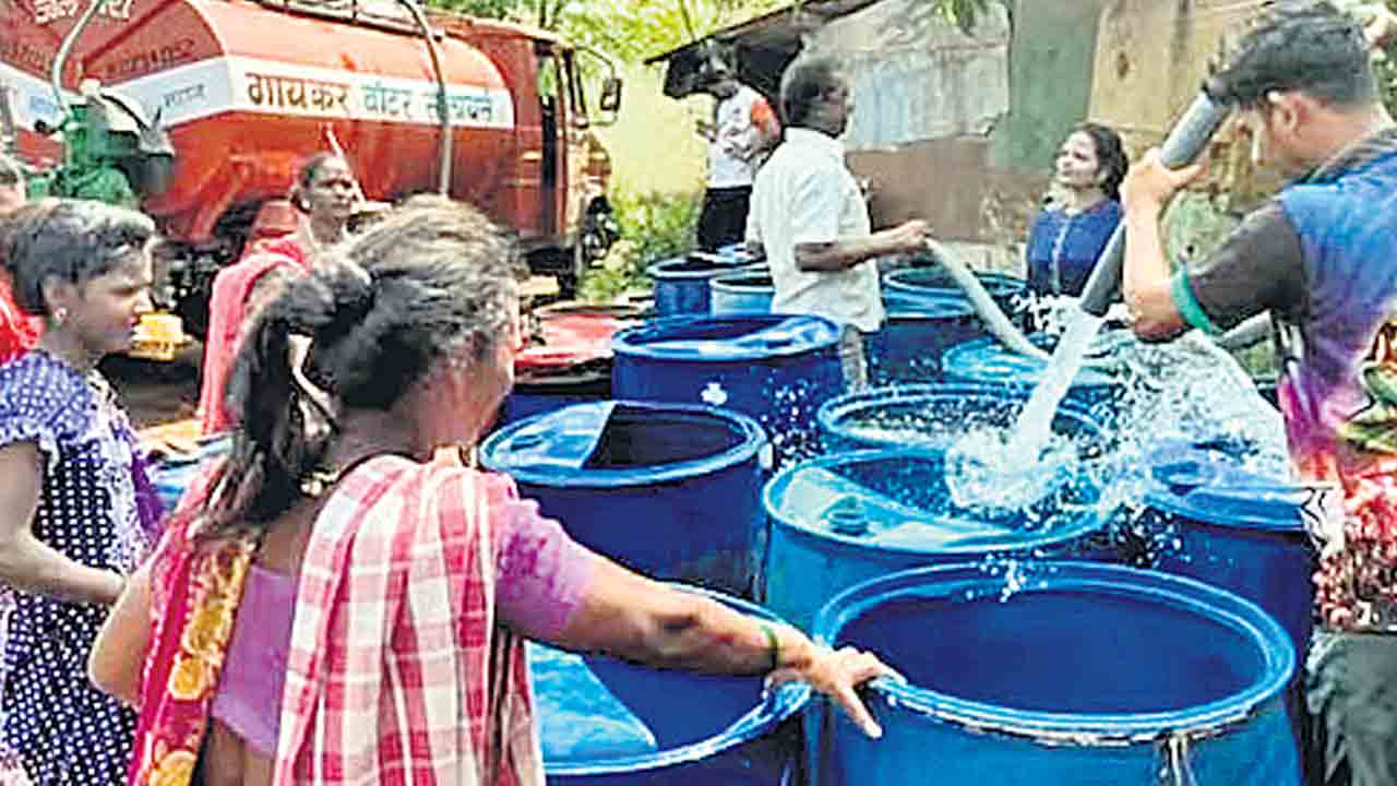 షిండే ఇలాకాలో నీటి కటకట