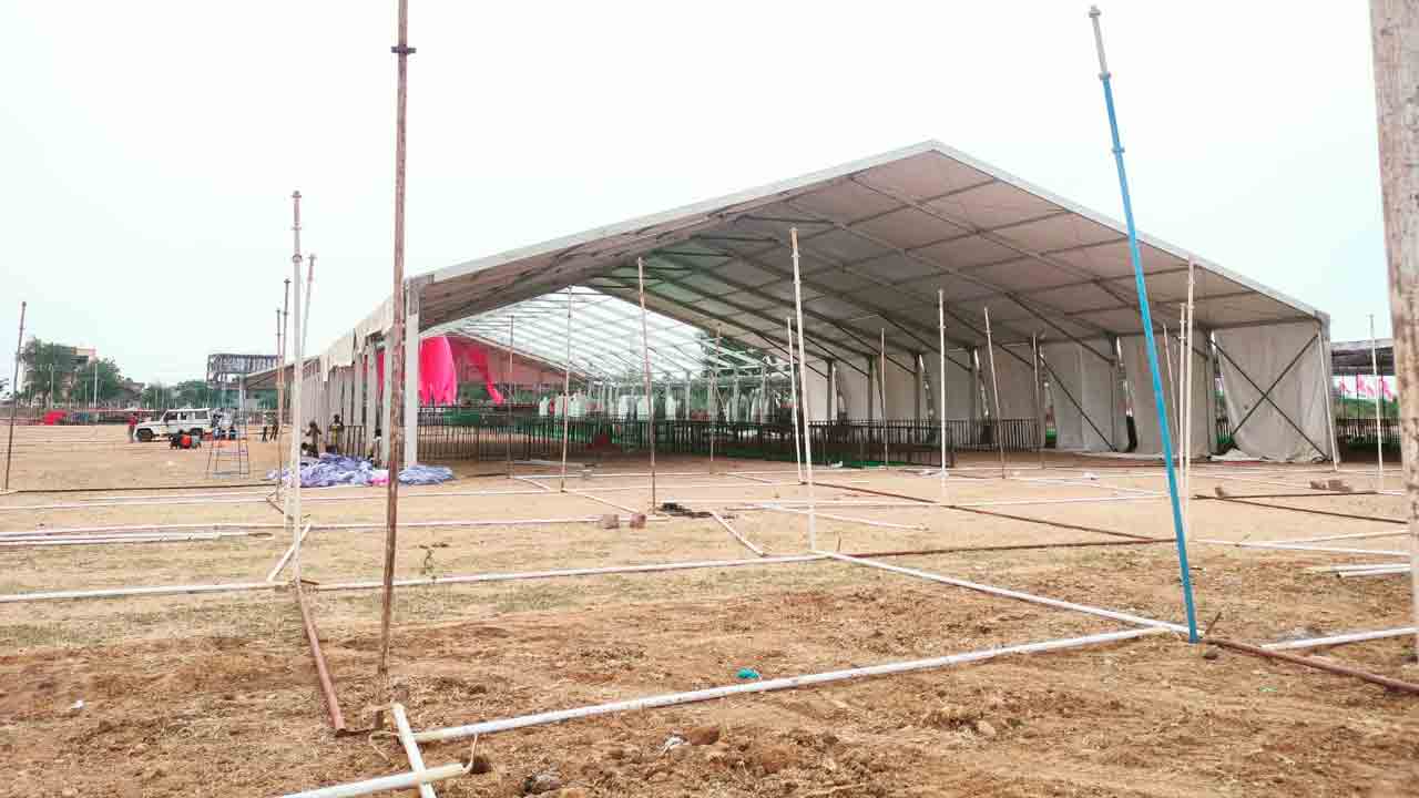 ప్రజా ఆశీర్వాద సభకు ఏర్పాట్లు పూర్తి