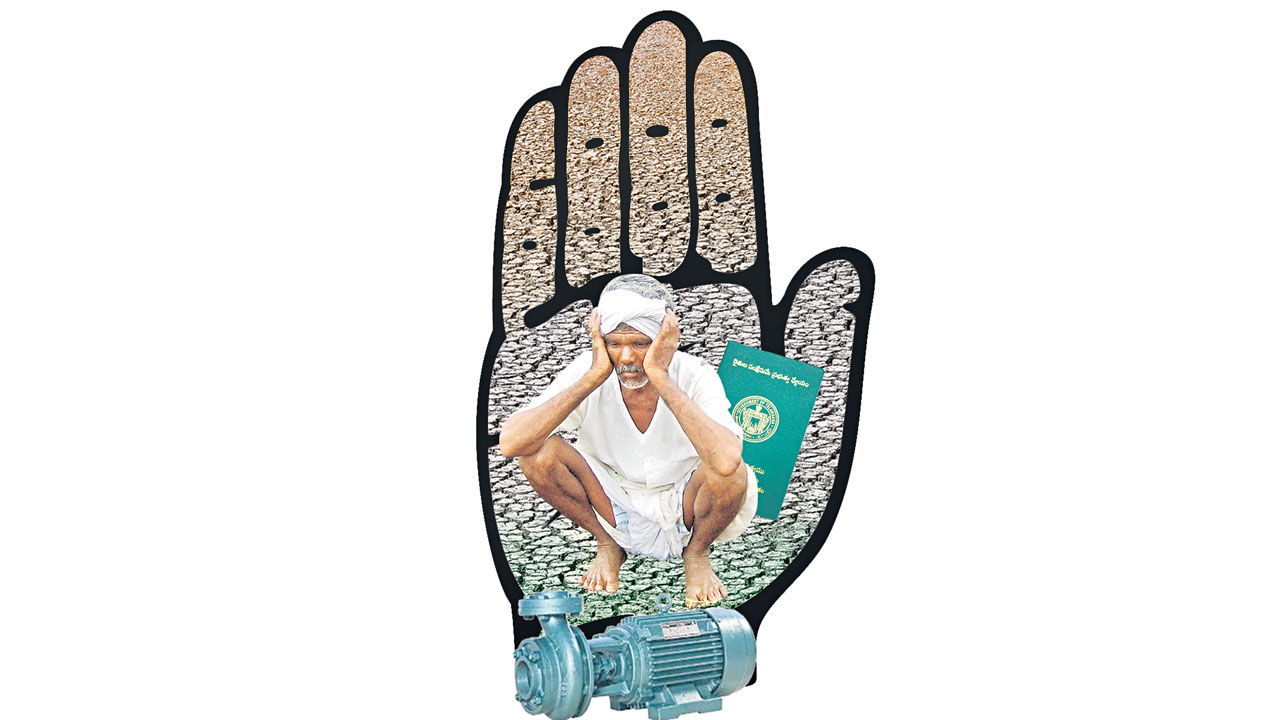 3 గంటల కరెంటుతో రైతుకు కన్నీళ్లే..