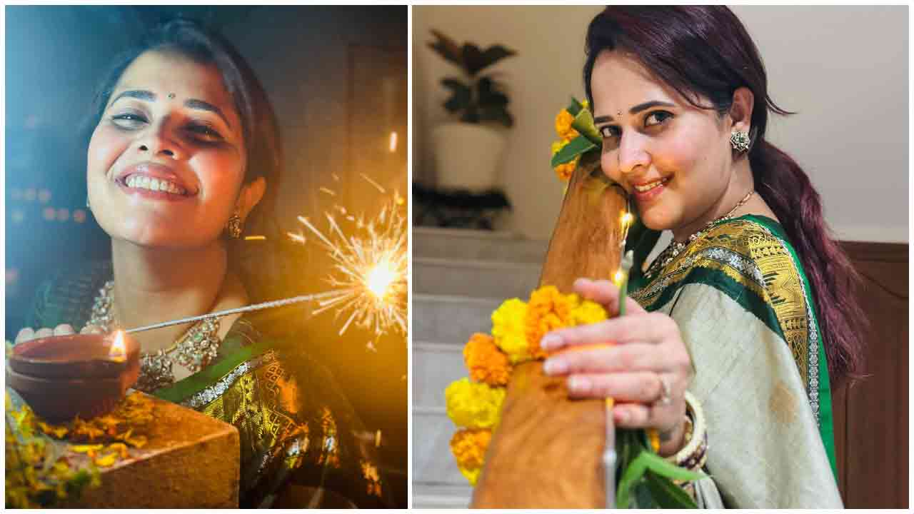 Anasuya Bharadwaj | దీపావళి పండుగను ఎంజాయ్ చేస్తున్న అనసూయ భరద్వాజ్..