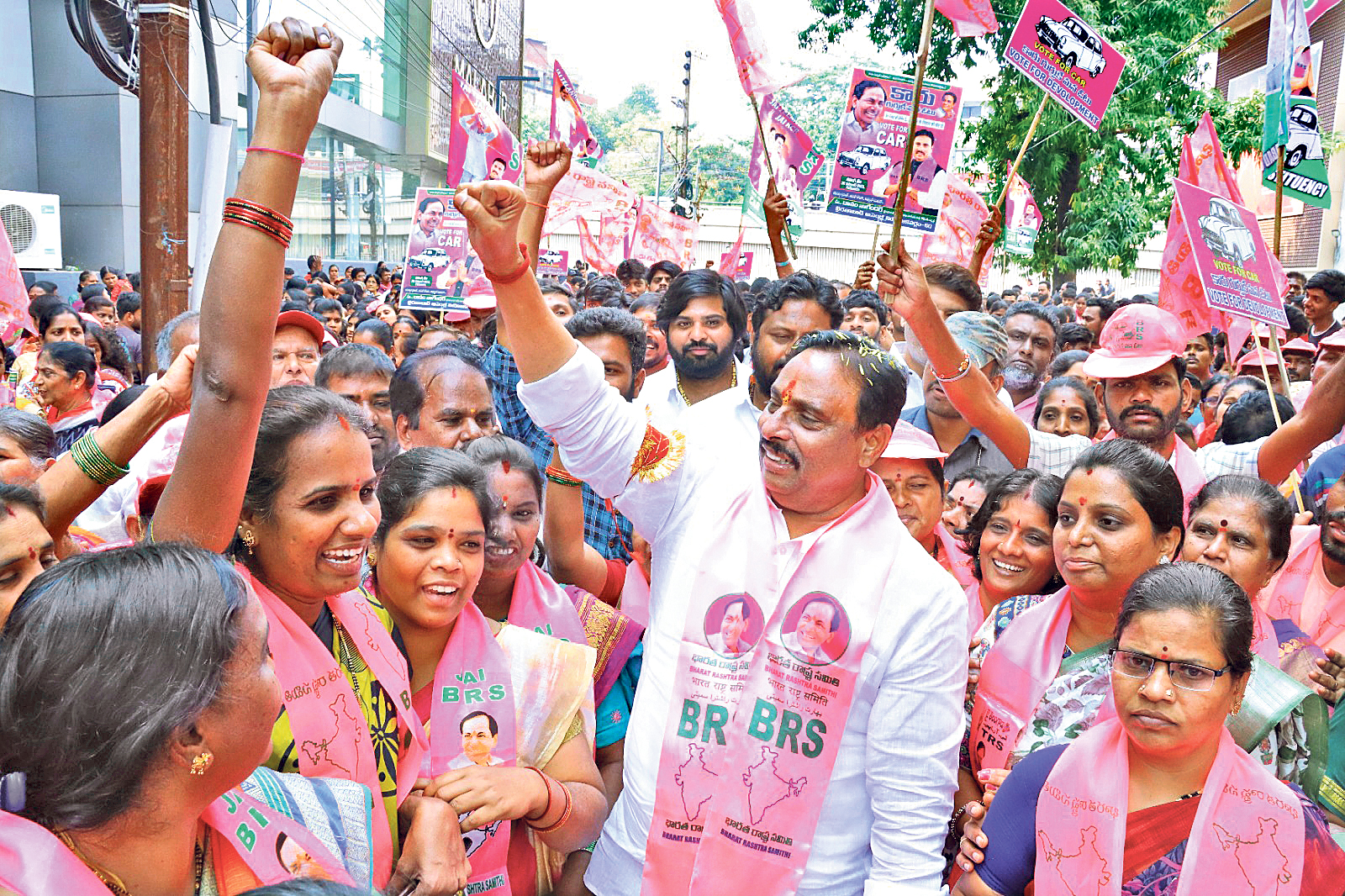 Brs Candidates Campaigning At Telangana