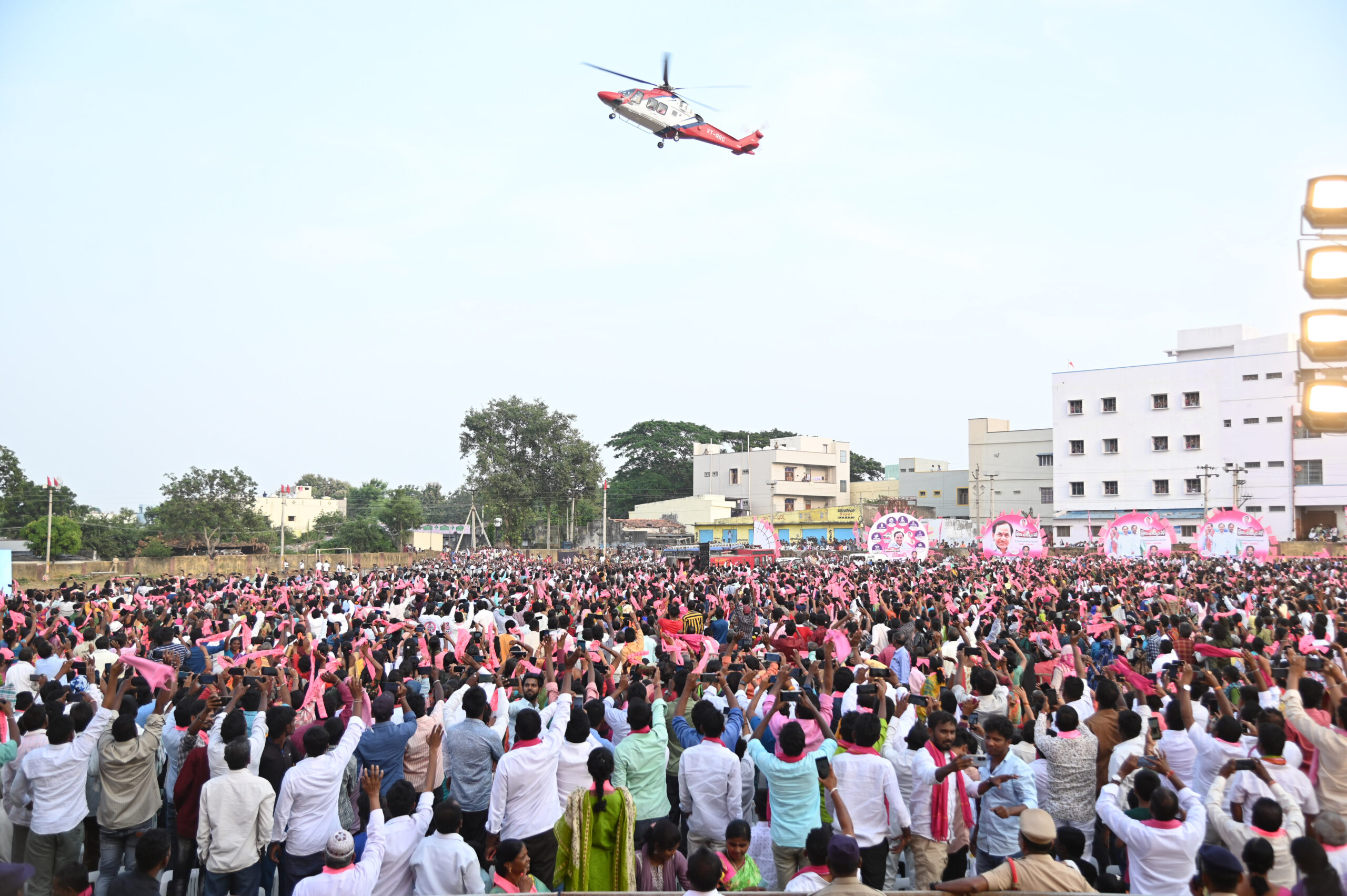 Brs Party President Kcr Participating In Praja Ashirvada Sabha At Bellampalli
