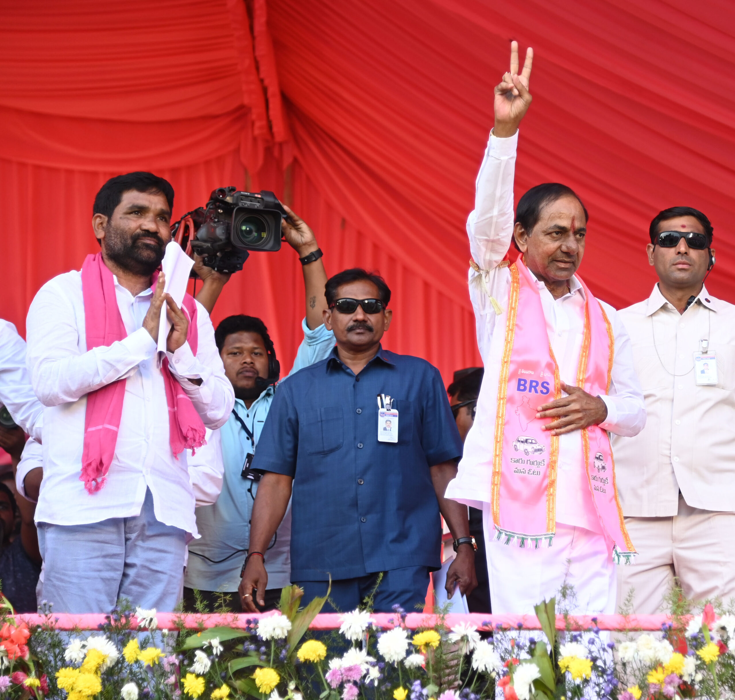 Brs Party President Kcr Participating In Praja Ashirvada Sabha At Bellampalli