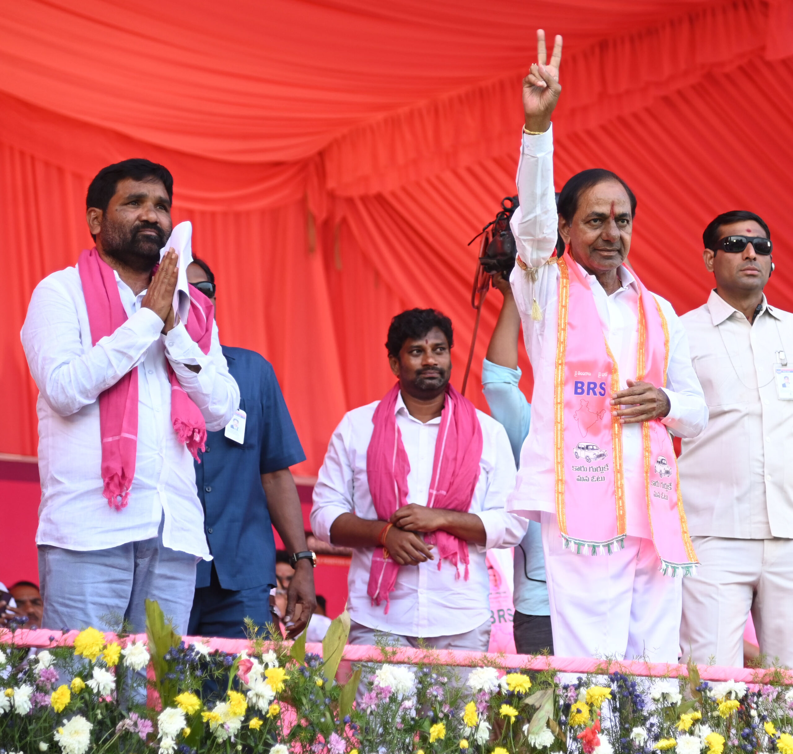 Brs Party President Kcr Participating In Praja Ashirvada Sabha At Bellampalli