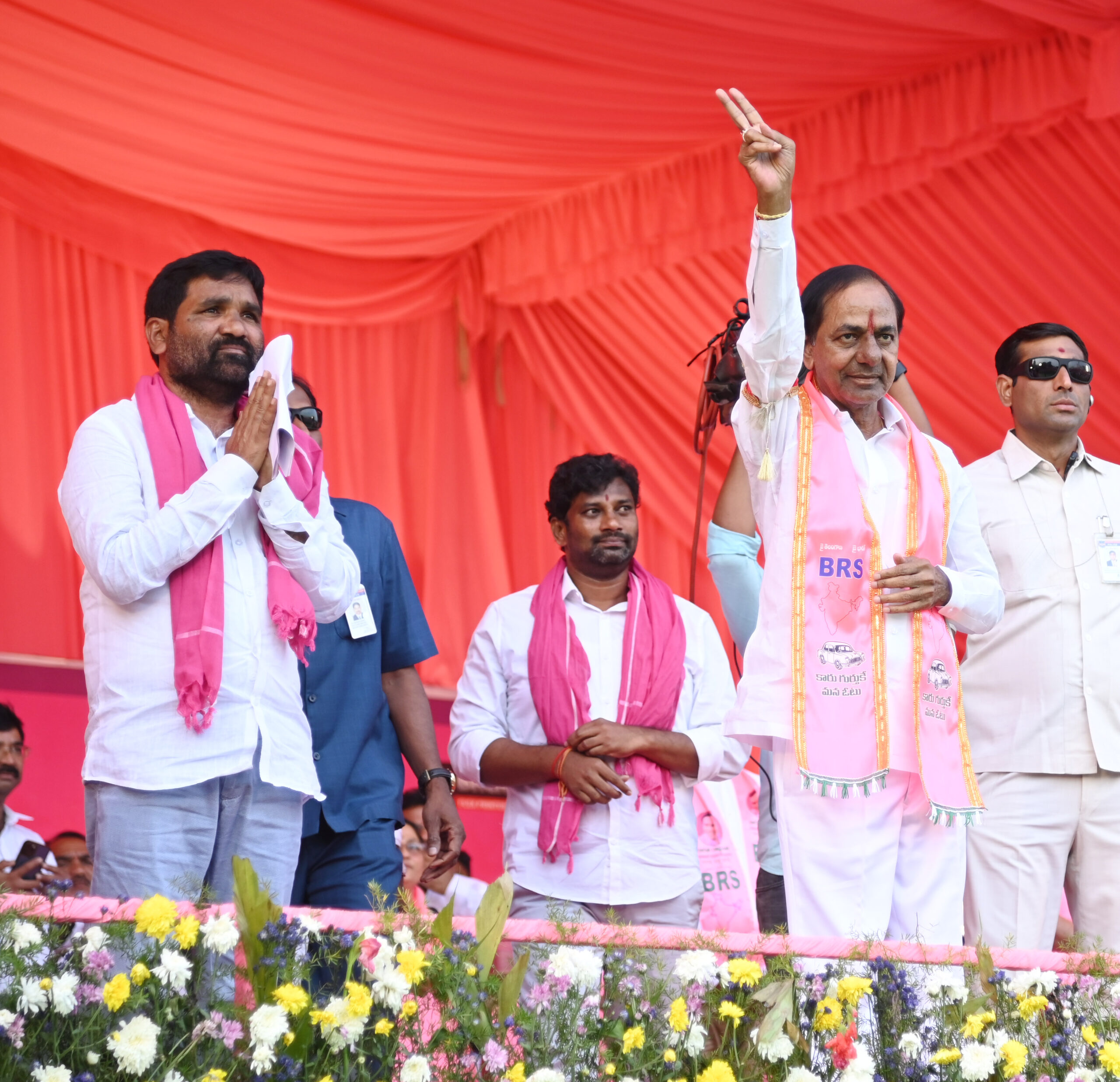 Brs Party President Kcr Participating In Praja Ashirvada Sabha At Bellampalli