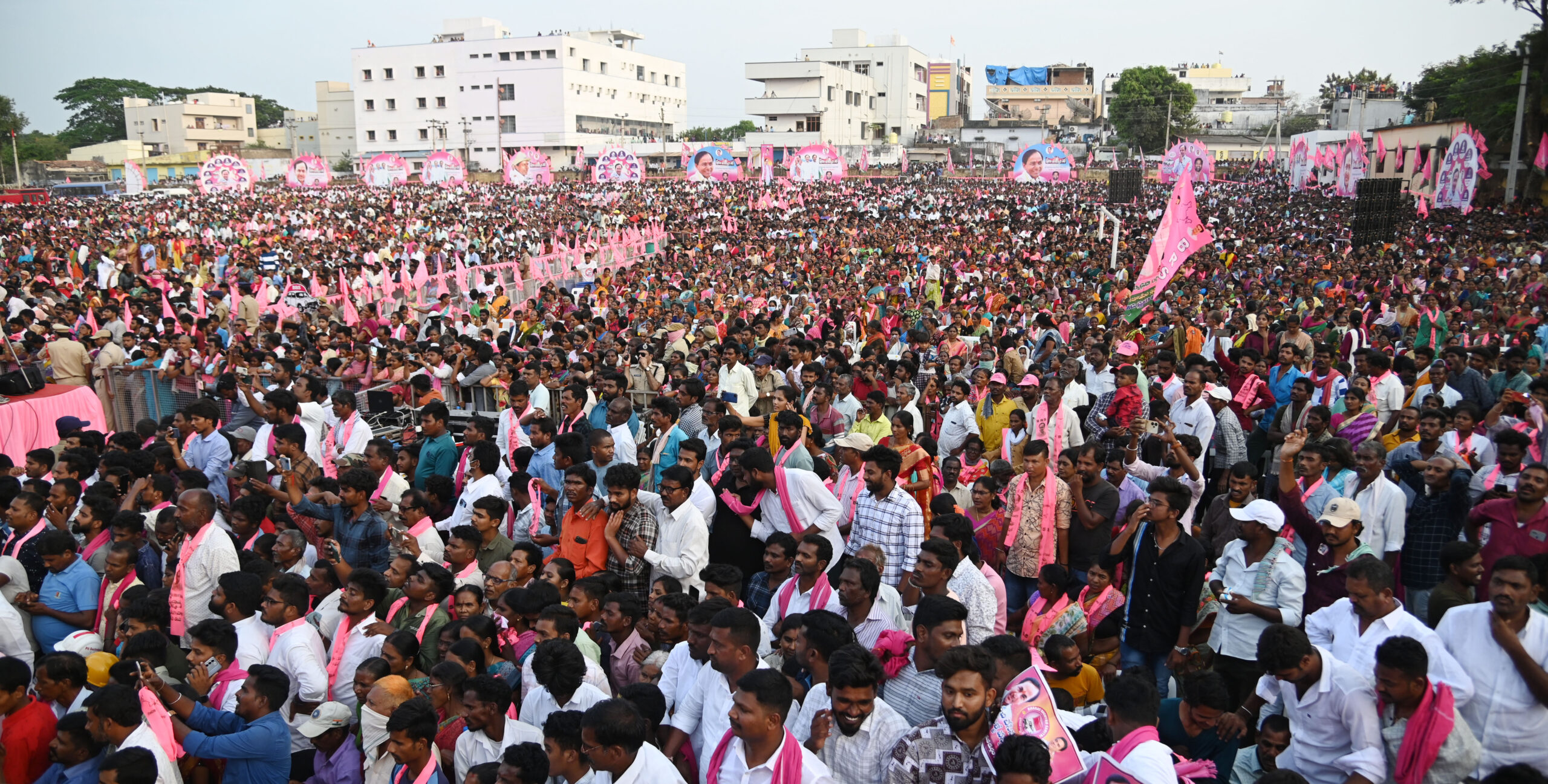 Brs Party President Kcr Participating In Praja Ashirvada Sabha At Bellampalli
