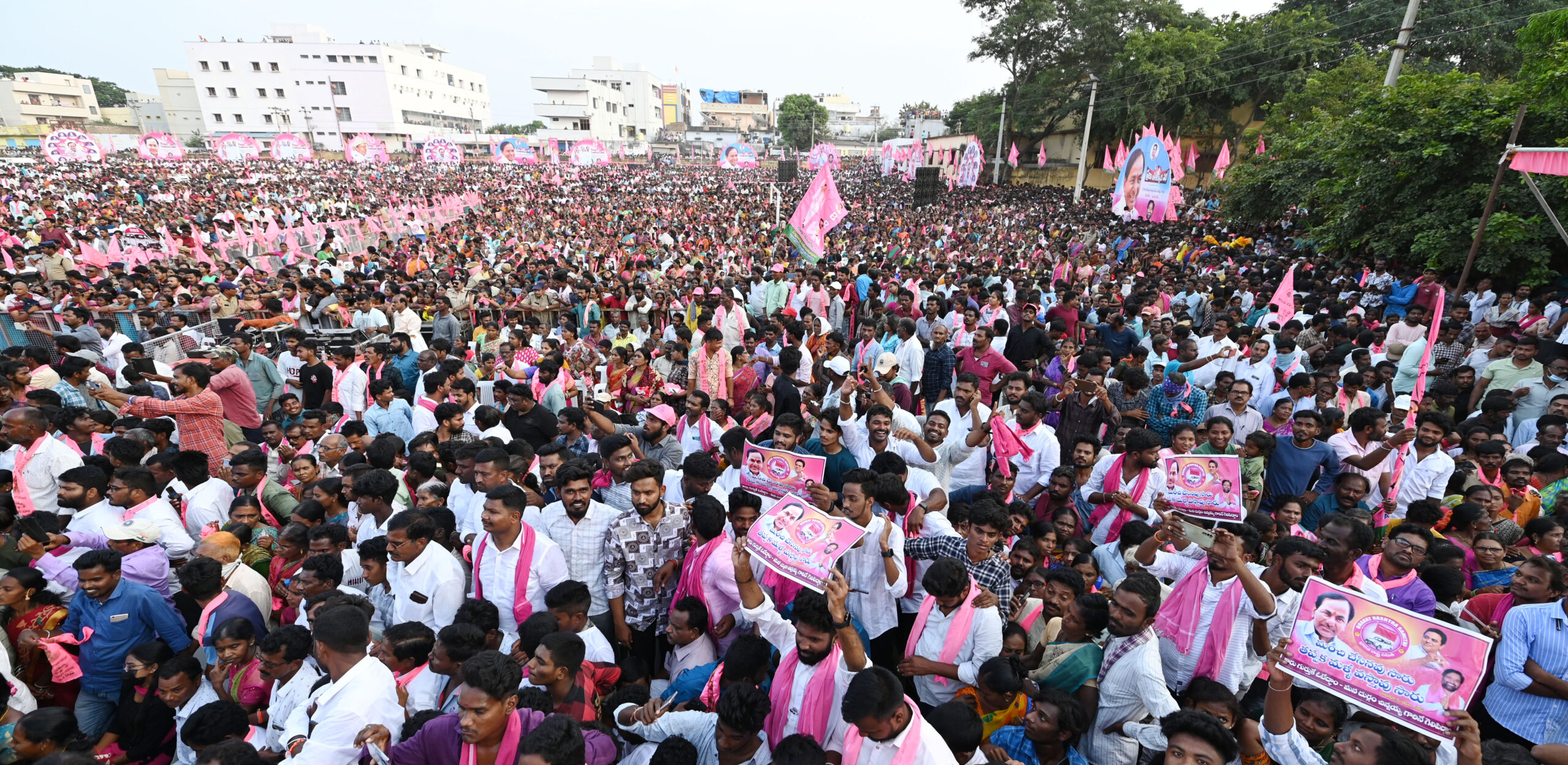 Brs Party President Kcr Participating In Praja Ashirvada Sabha At Bellampalli
