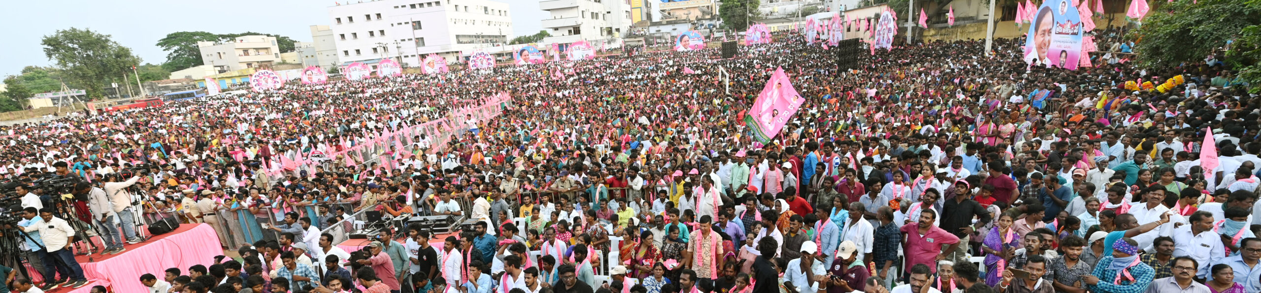 Brs Party President Kcr Participating In Praja Ashirvada Sabha At Bellampalli