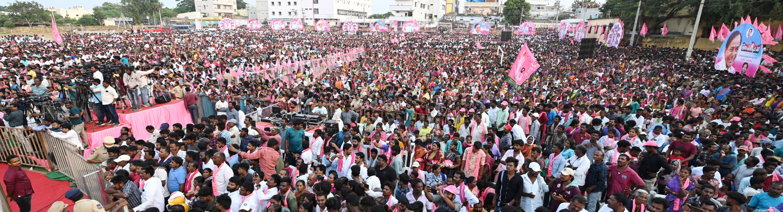 Brs Party President Kcr Participating In Praja Ashirvada Sabha At Bellampalli
