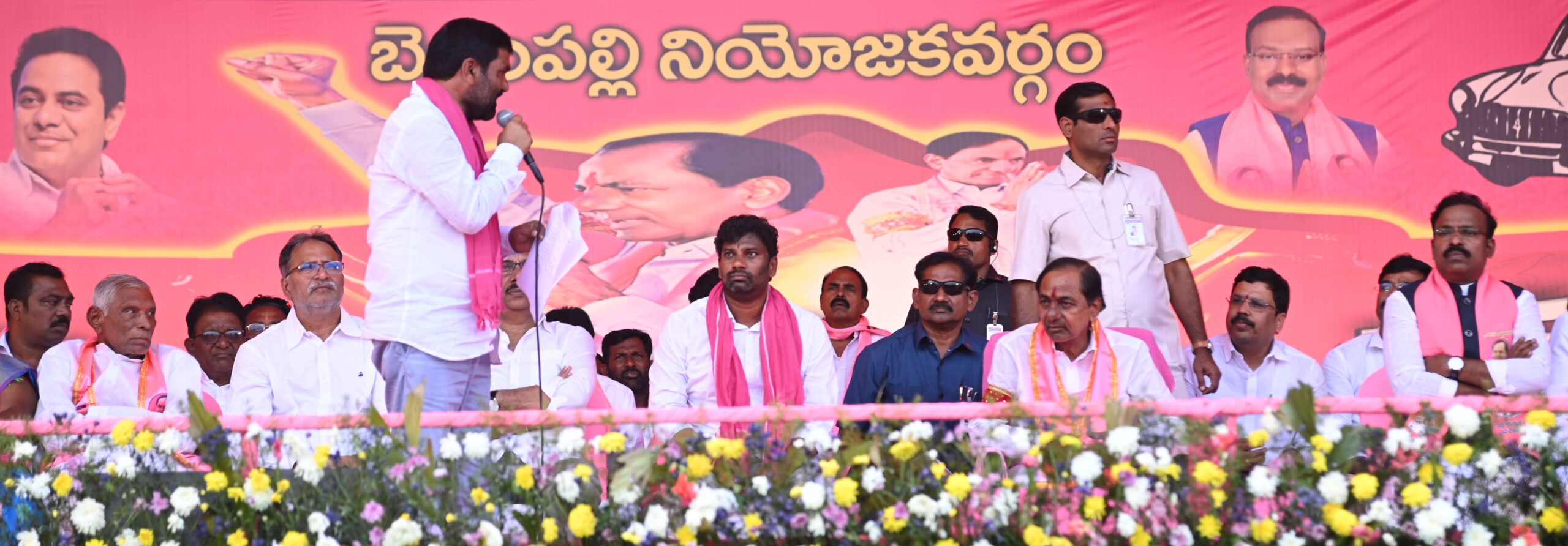 Brs Party President Kcr Participating In Praja Ashirvada Sabha At Bellampalli