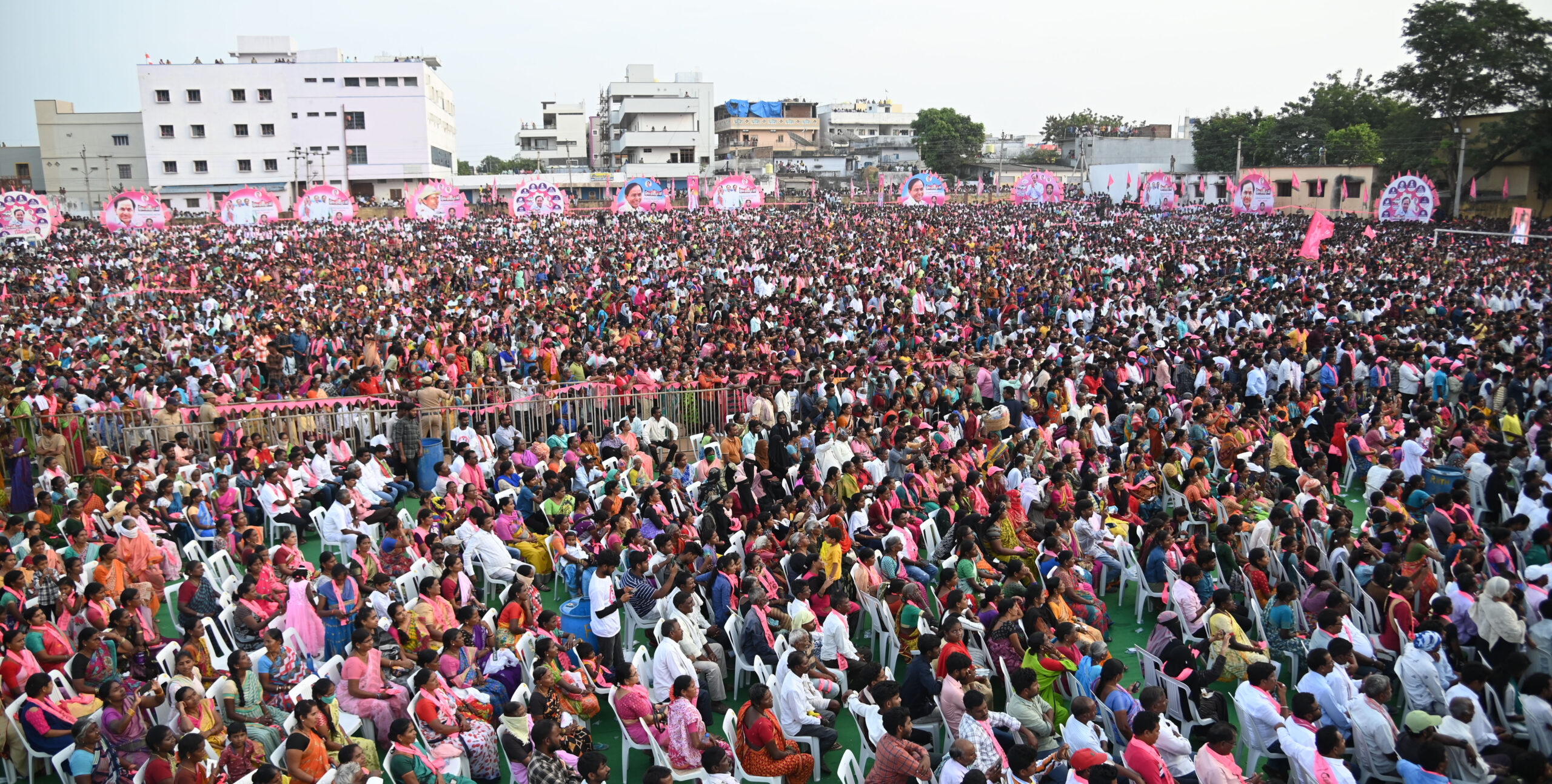 Brs Party President Kcr Participating In Praja Ashirvada Sabha At Bellampalli