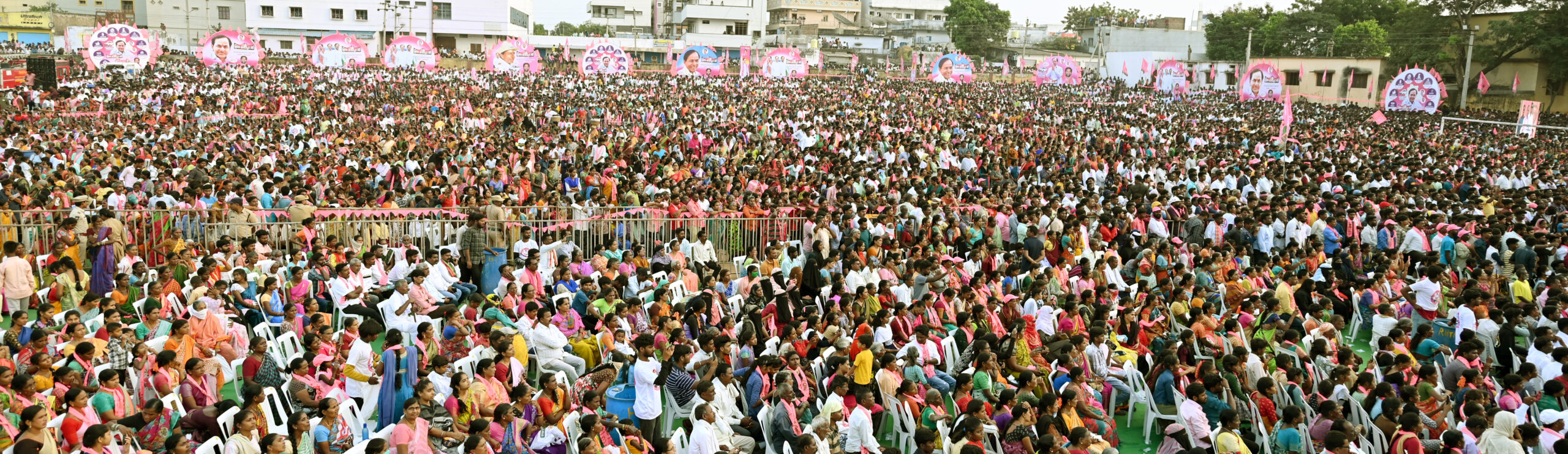 Brs Party President Kcr Participating In Praja Ashirvada Sabha At Bellampalli