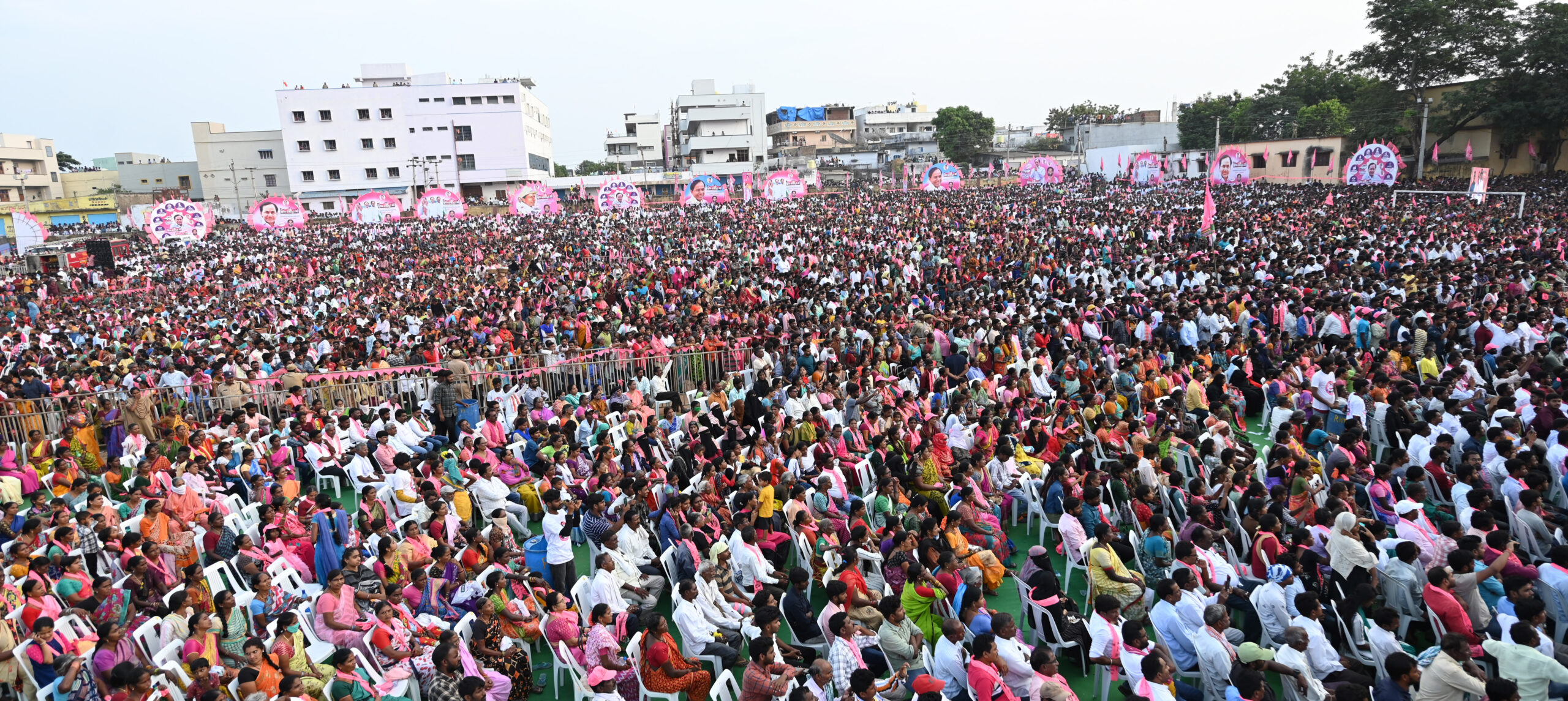 Brs Party President Kcr Participating In Praja Ashirvada Sabha At Bellampalli