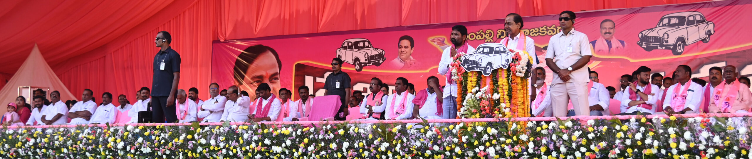 Brs Party President Kcr Participating In Praja Ashirvada Sabha At Bellampalli