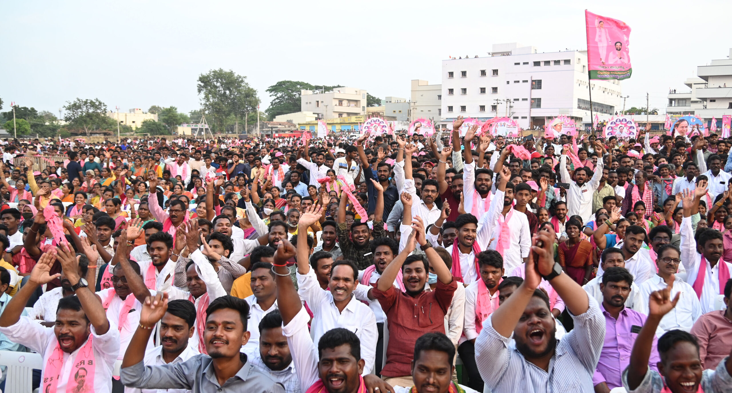 Brs Party President Kcr Participating In Praja Ashirvada Sabha At Bellampalli