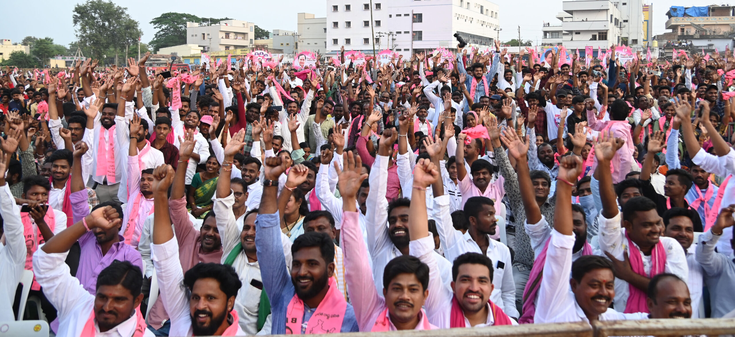 Brs Party President Kcr Participating In Praja Ashirvada Sabha At Bellampalli