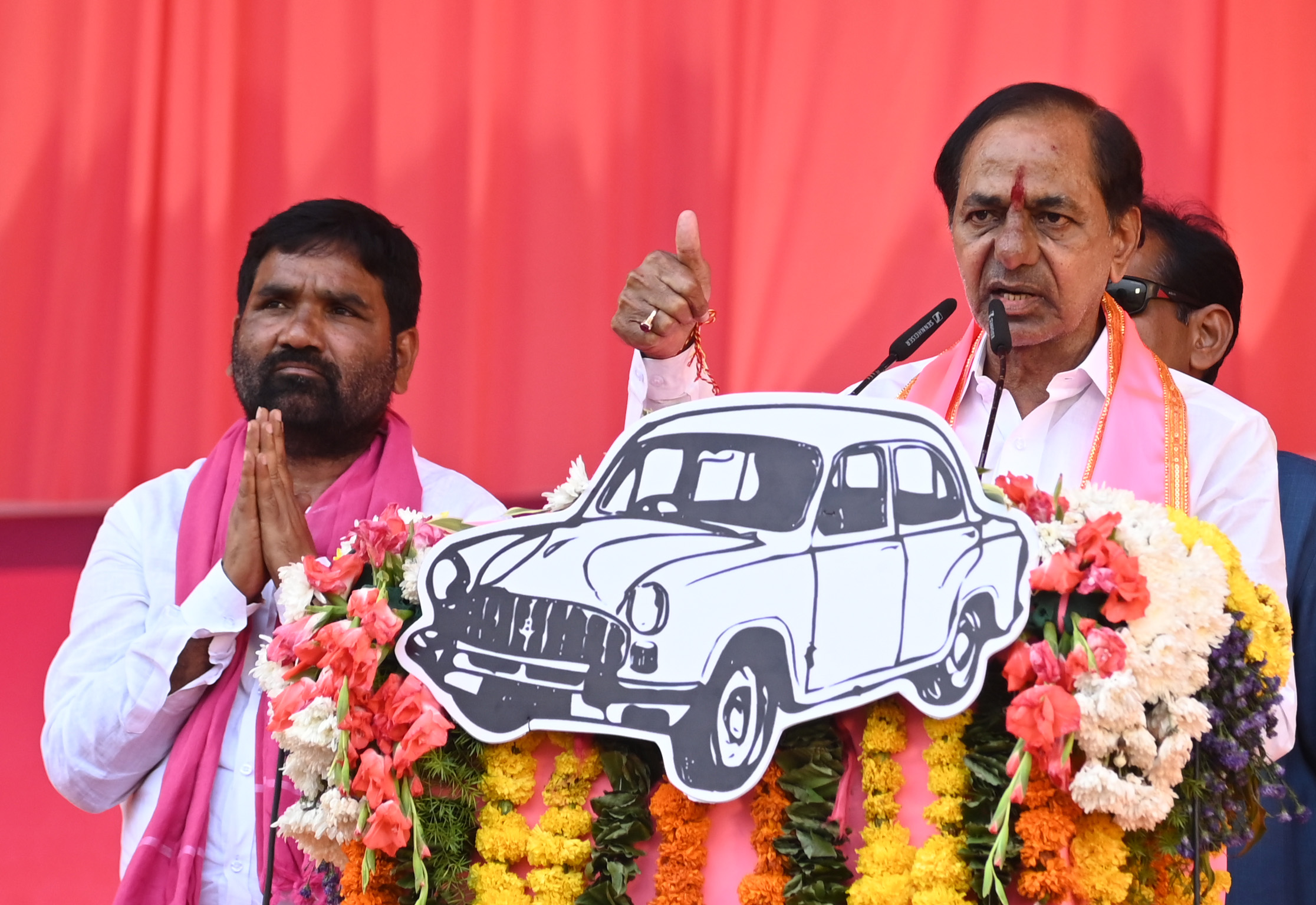 Brs Party President Kcr Participating In Praja Ashirvada Sabha At Bellampalli