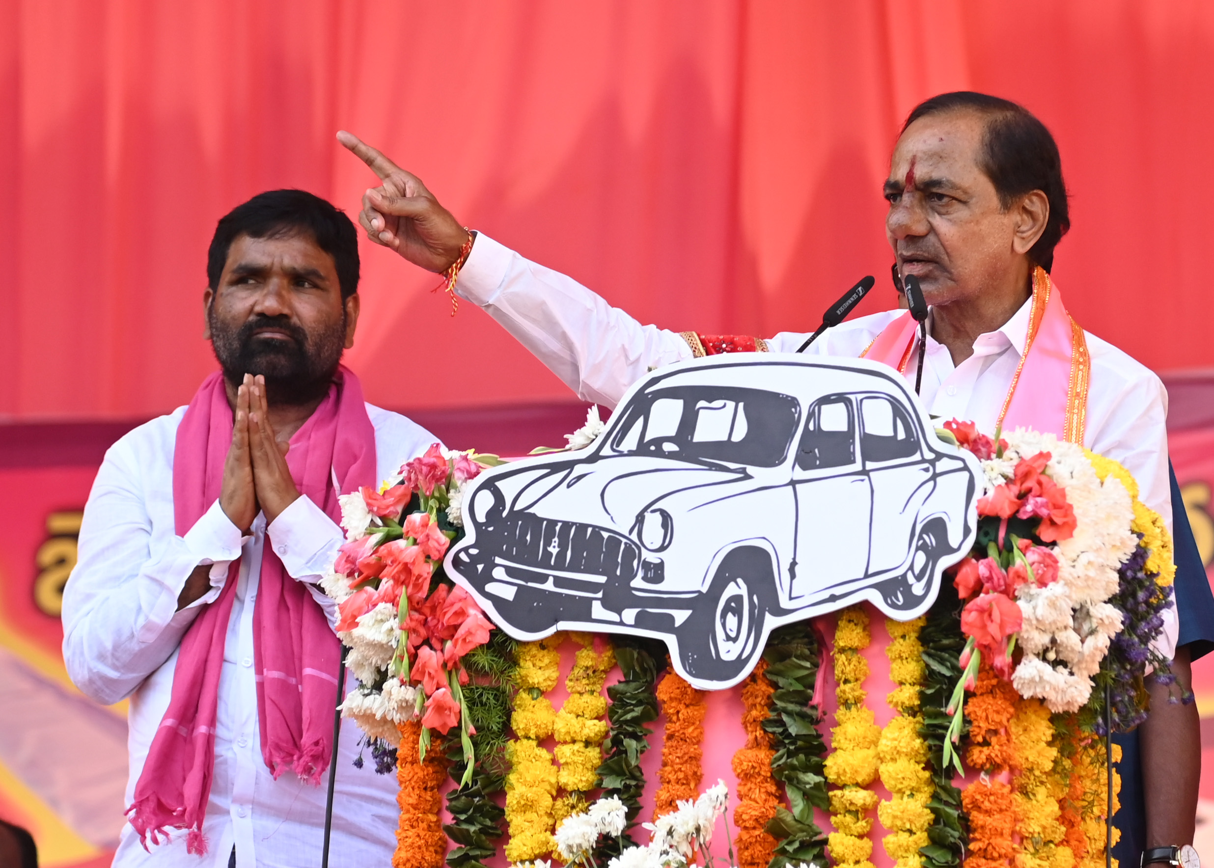 Brs Party President Kcr Participating In Praja Ashirvada Sabha At Bellampalli
