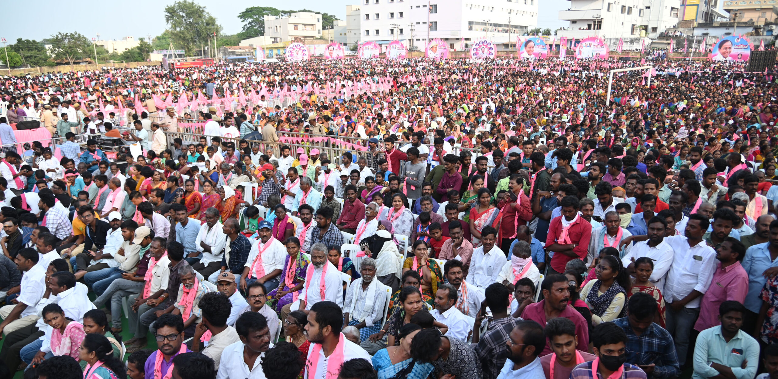 Brs Party President Kcr Participating In Praja Ashirvada Sabha At Bellampalli