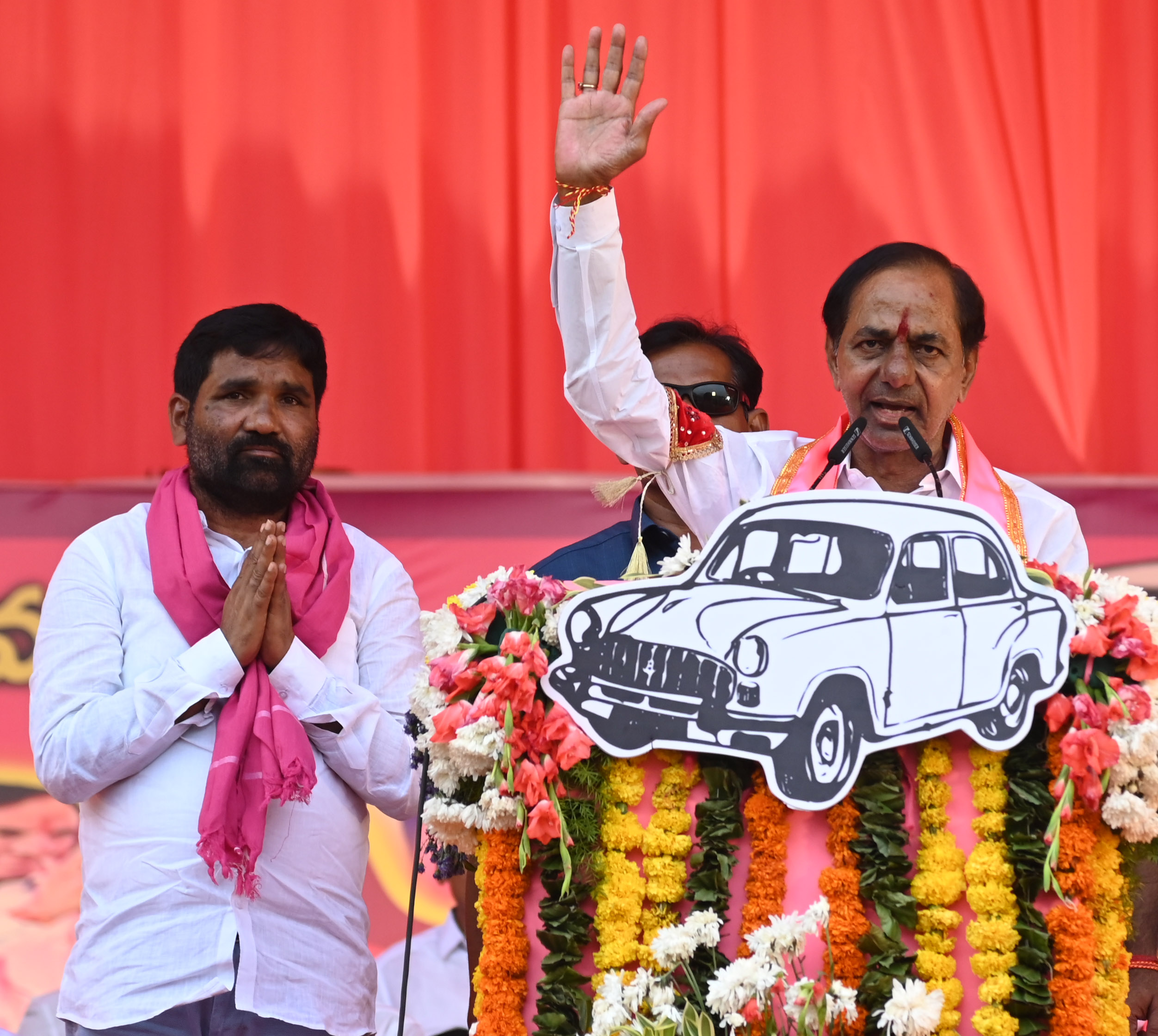 Brs Party President Kcr Participating In Praja Ashirvada Sabha At Bellampalli