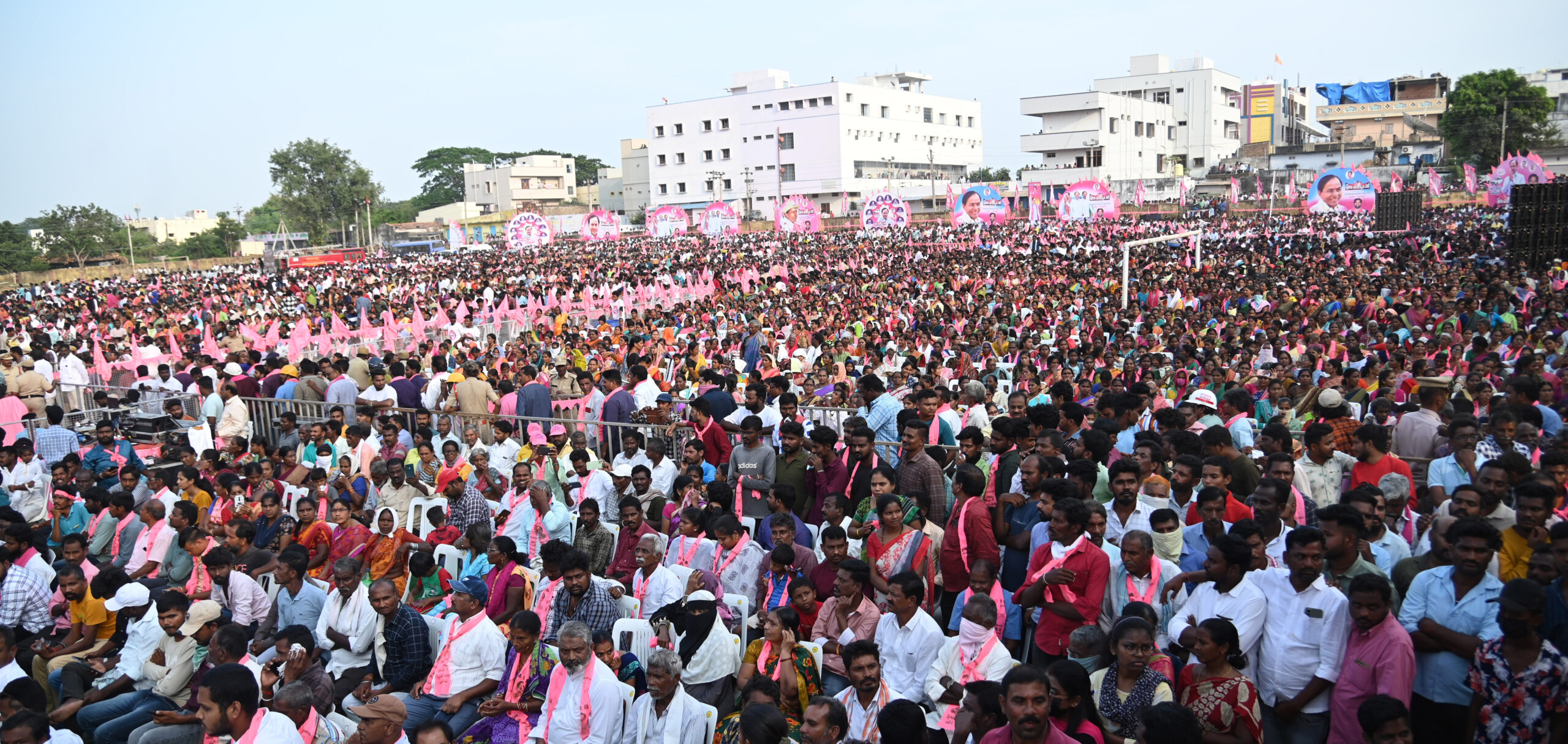 Brs Party President Kcr Participating In Praja Ashirvada Sabha At Bellampalli