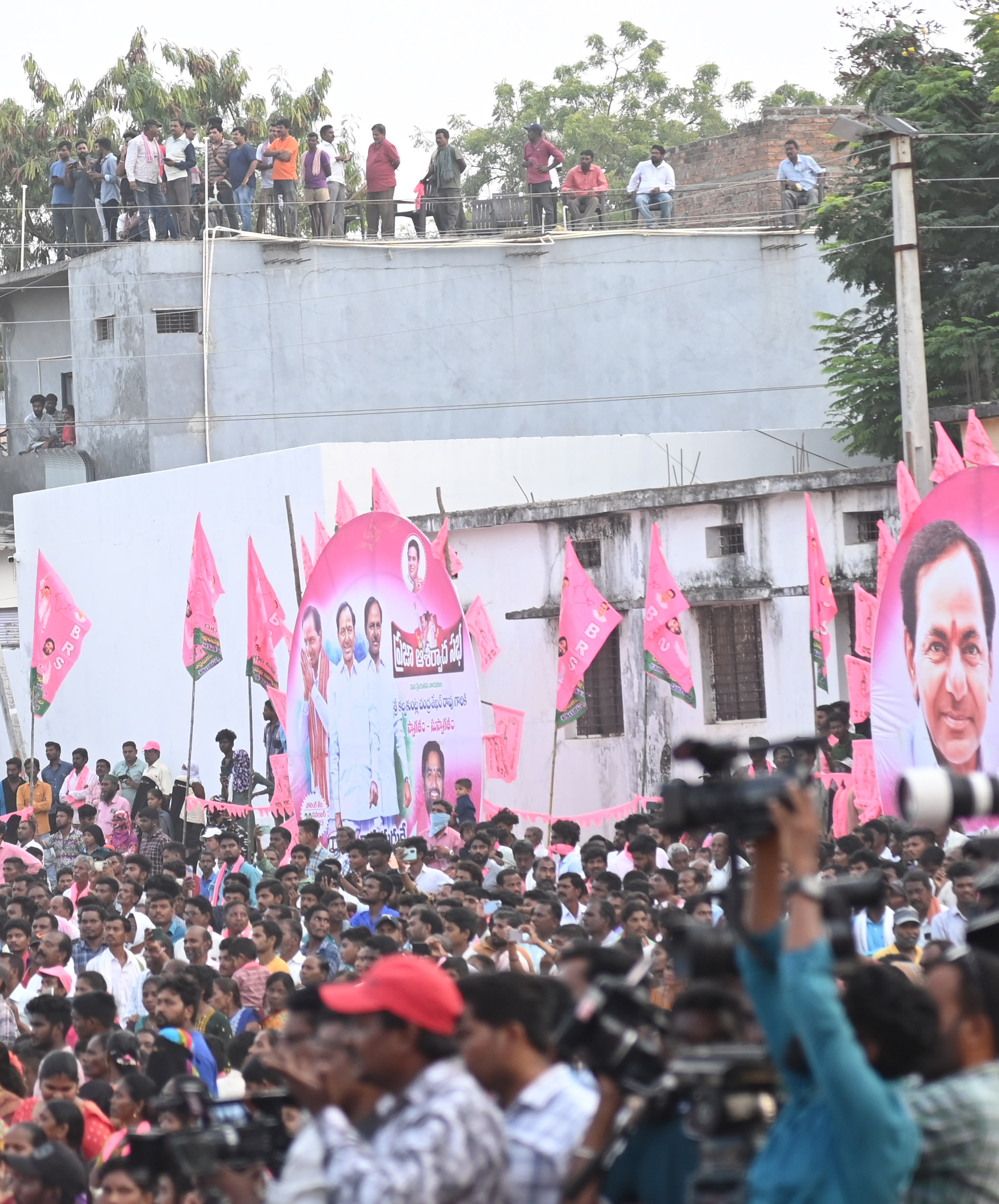 Brs Party President Kcr Participating In Praja Ashirvada Sabha At Bellampalli