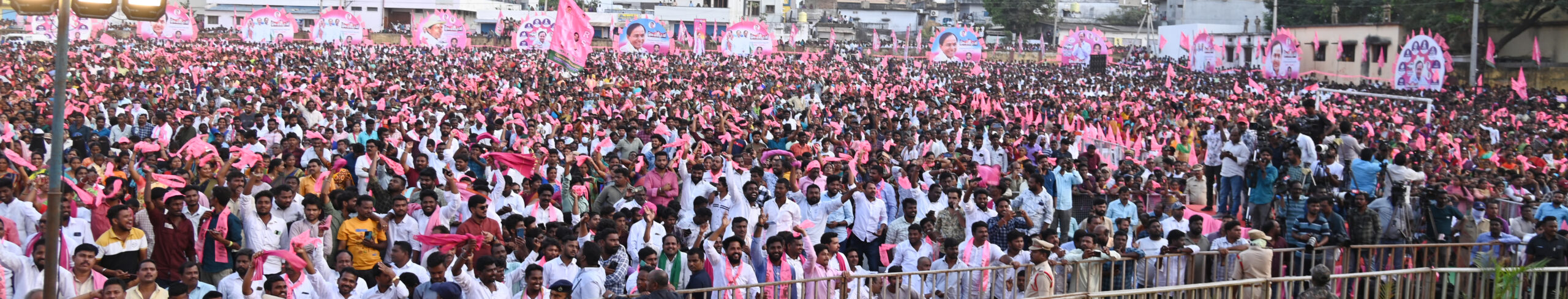 Brs Party President Kcr Participating In Praja Ashirvada Sabha At Bellampalli