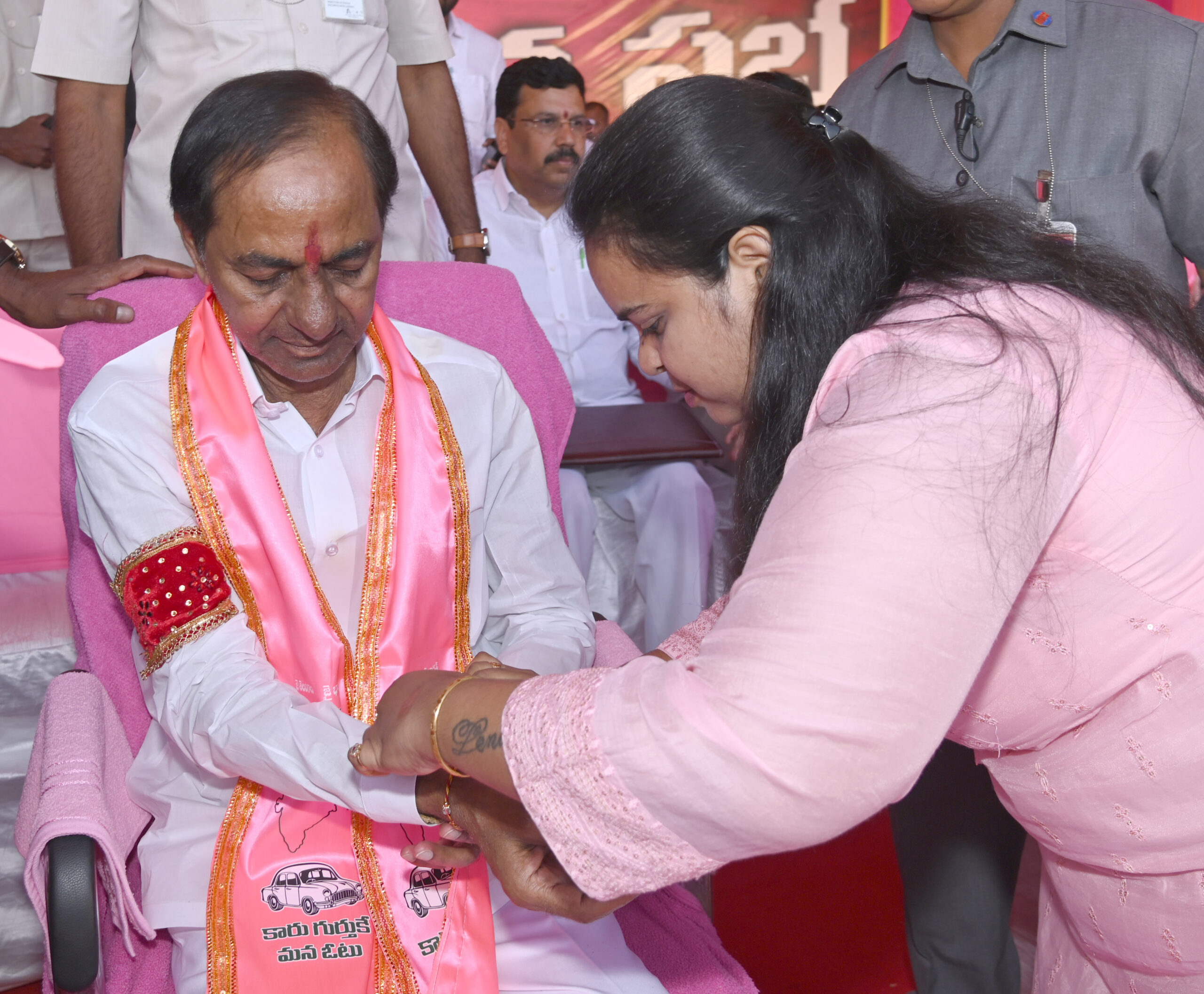 Brs Party President Kcr Participating In Praja Ashirvada Sabha At Bellampalli