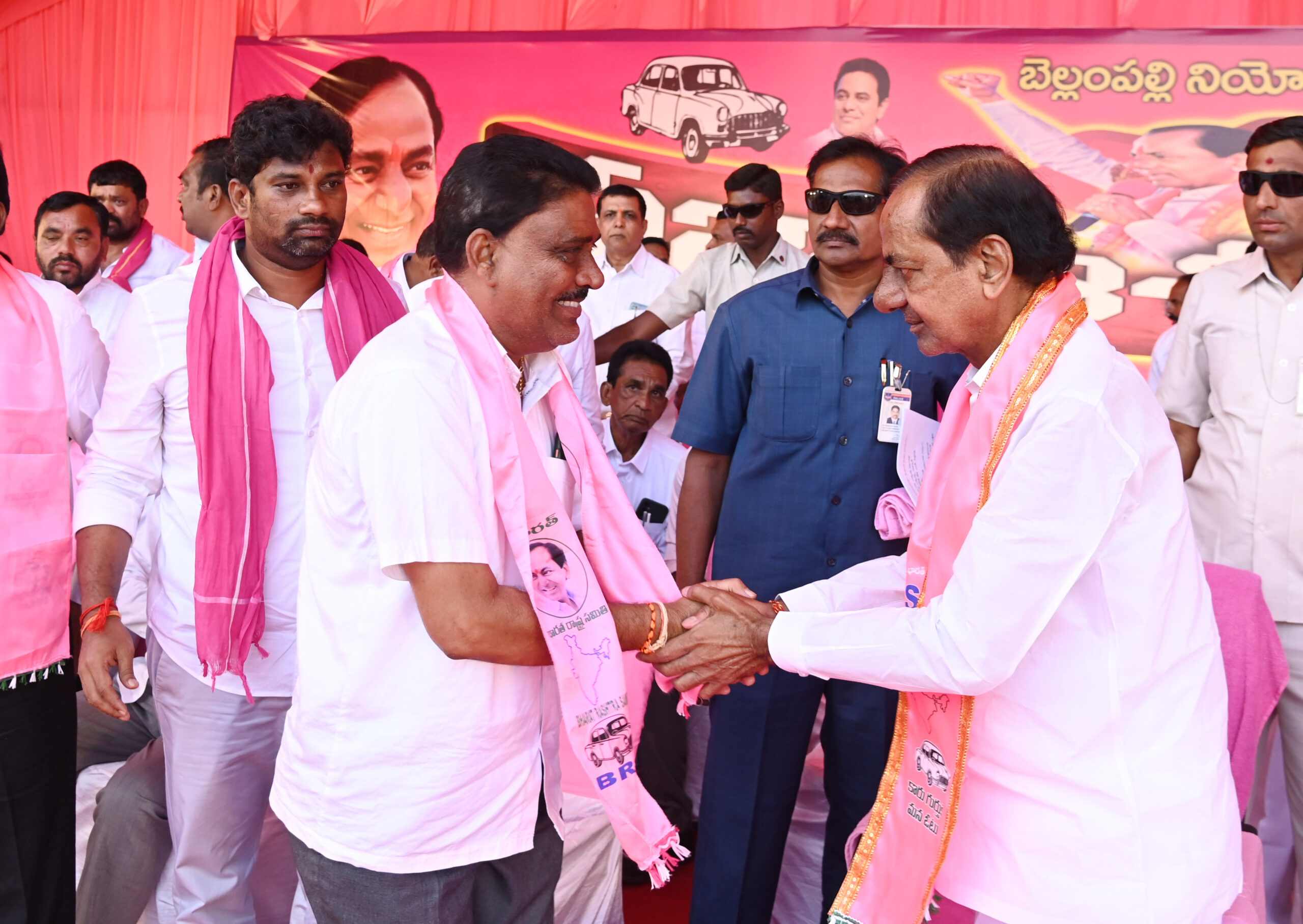 Brs Party President Kcr Participating In Praja Ashirvada Sabha At Bellampalli